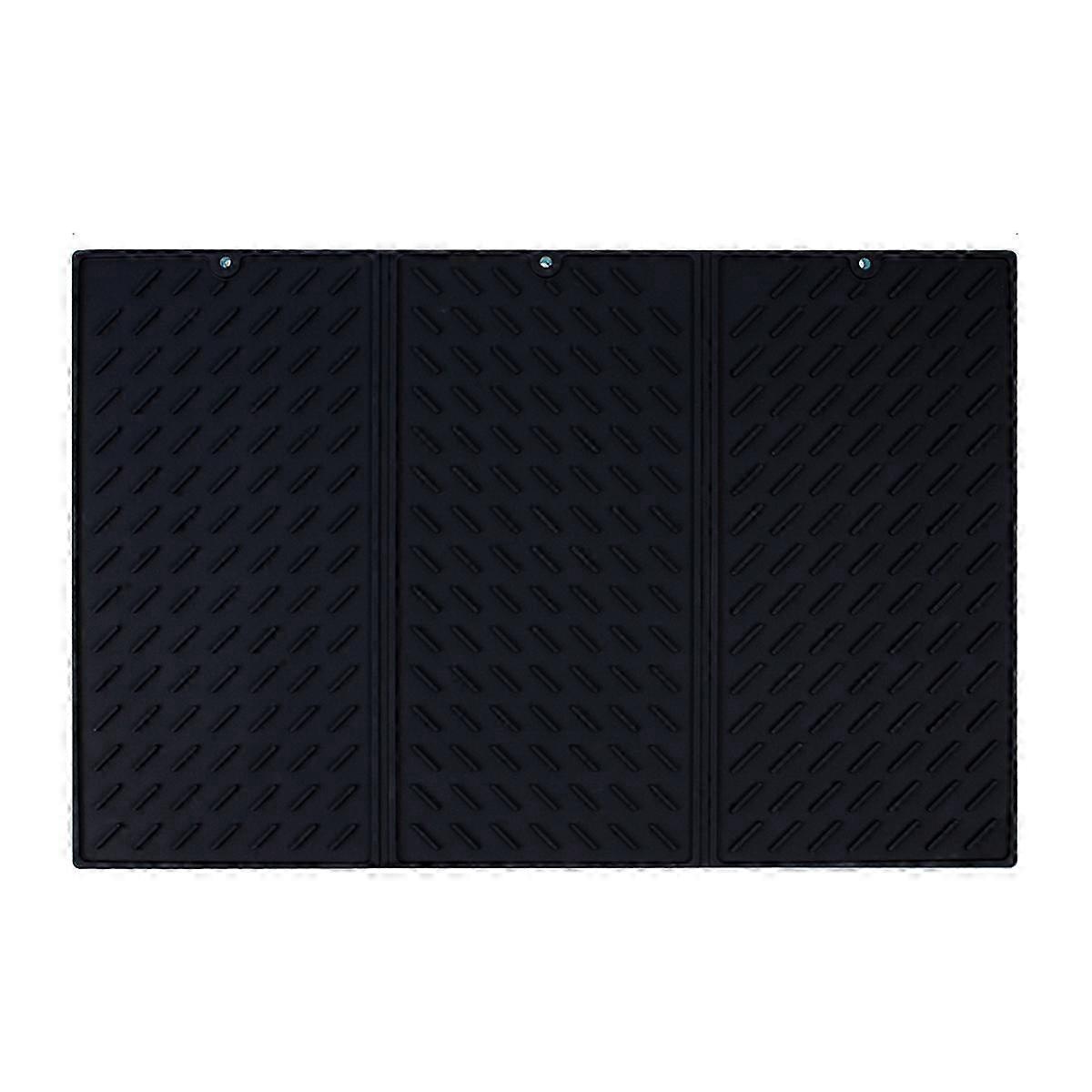 Silicone Dish Drying Mat with Absorbent Pad, Collapsible Trifold Large Non-Slip Heat & Cold Resistant Drainer Mat