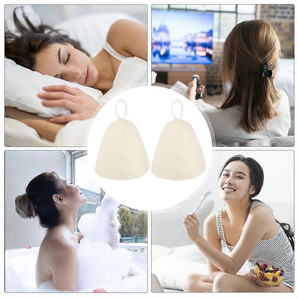 3Pcs Heat Insulation Sauna Hat Foldable Bathing Caps Felt Bathroom Hats