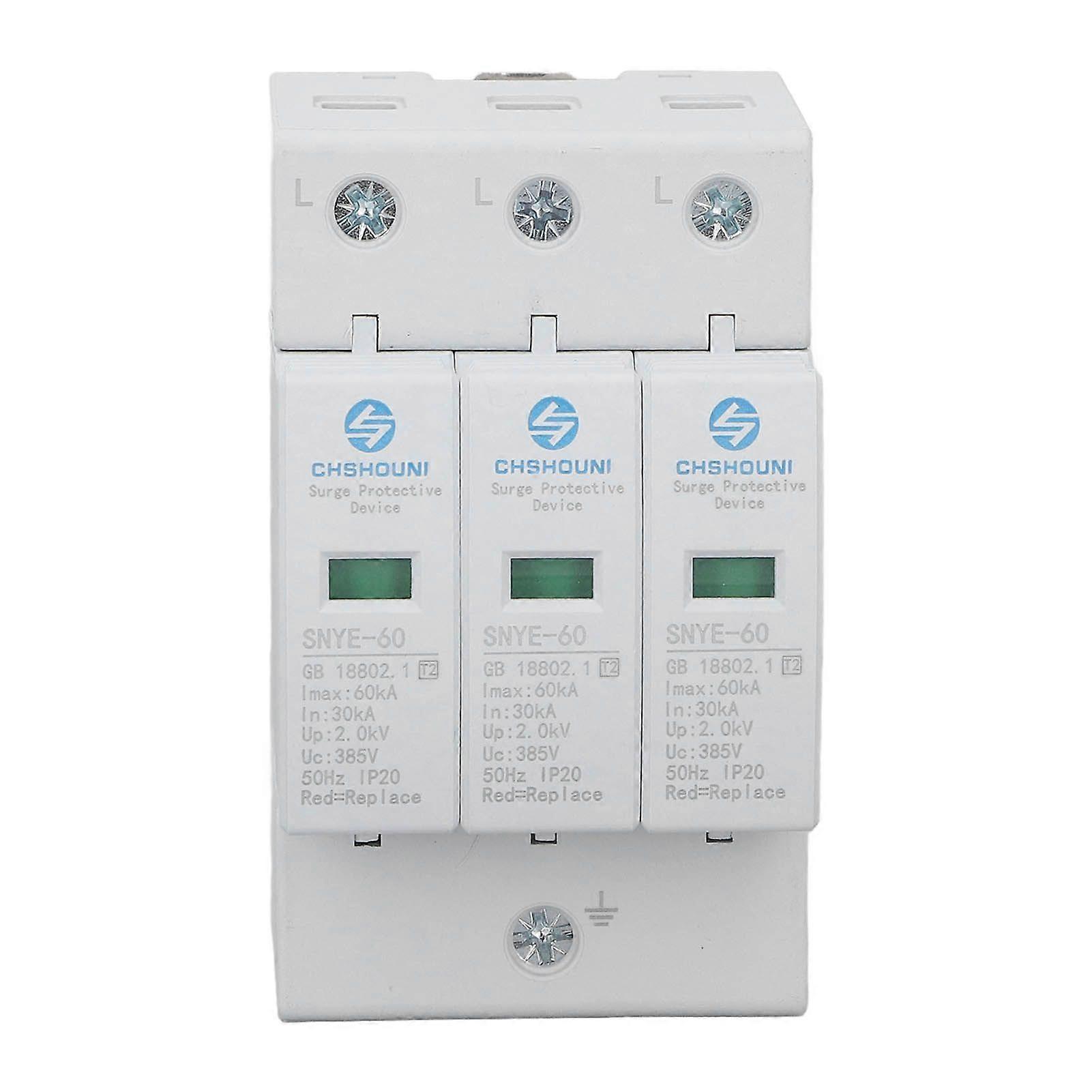 White Distribution Box Surge Protection Device IP20 Safe Simple Combiner Box Voltage Surge Arrester 60KA 3P 385V