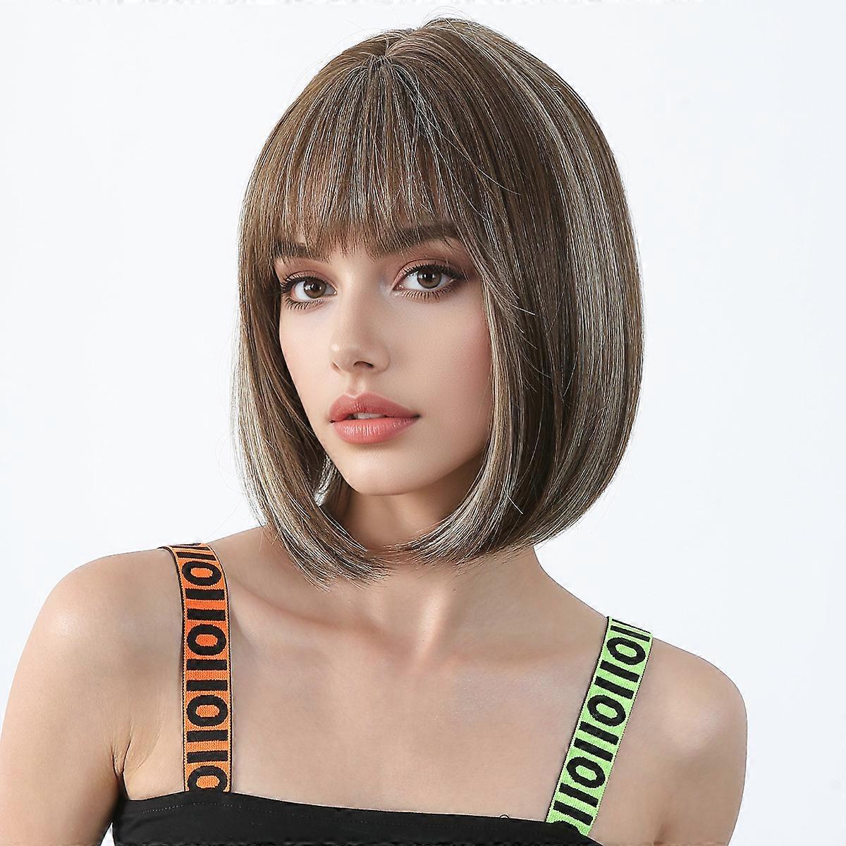 Ash Blonde Bob Wig Machine Made Heat-Resistant Glueless Wear and Go Wig - Natural Look for Daily Wear