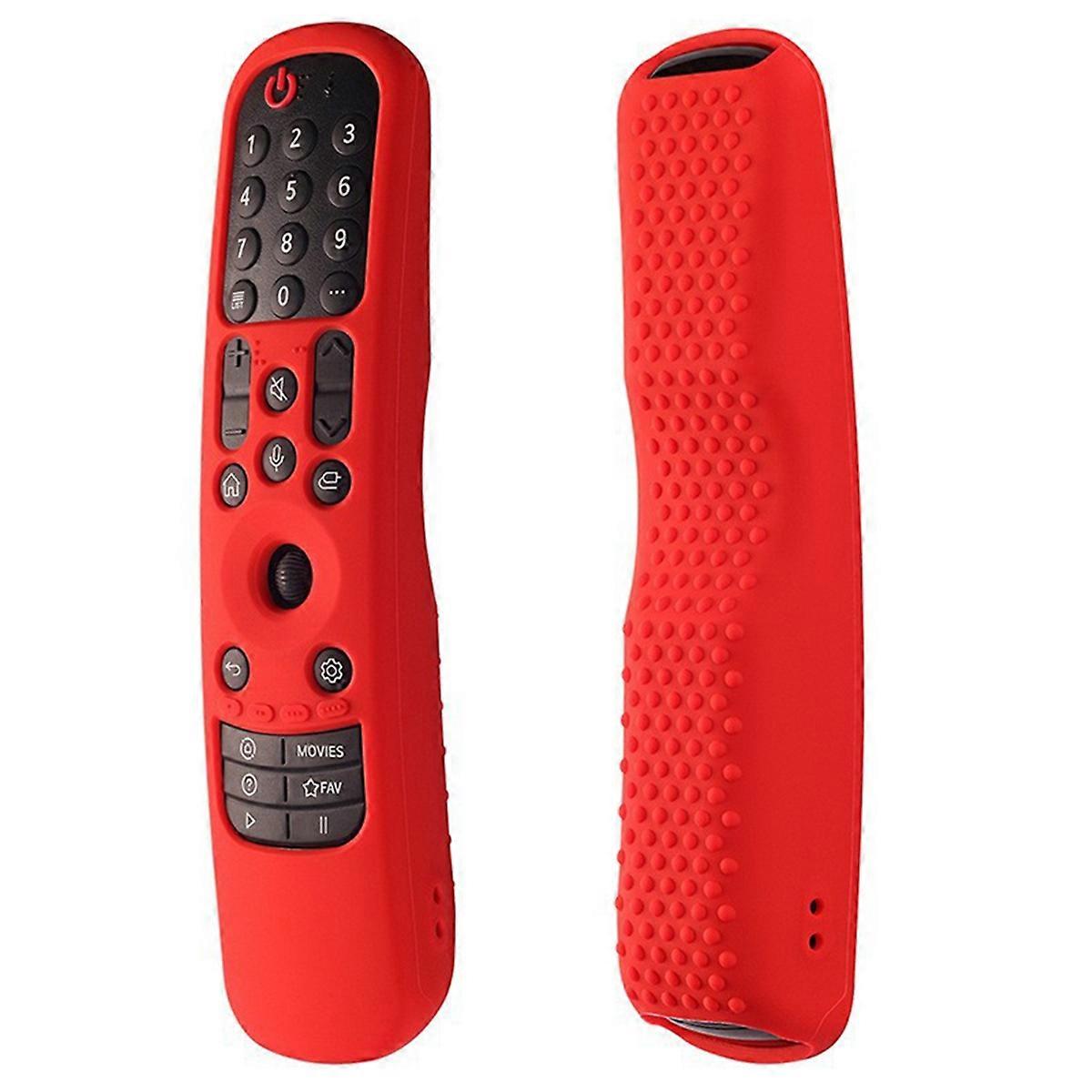 Shockproof Silicone Remote Cover for Smart TV an-MR21 MR22 Protective Sleeve,Red