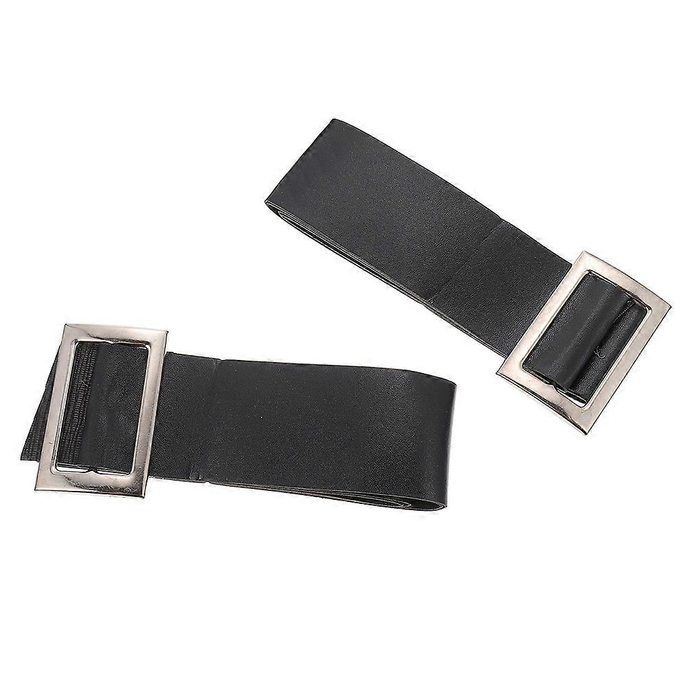 Festive Santa Claus belt with Black PU Strap and Zinc Alloy Buckle for Holiday Parties 2 Pieces