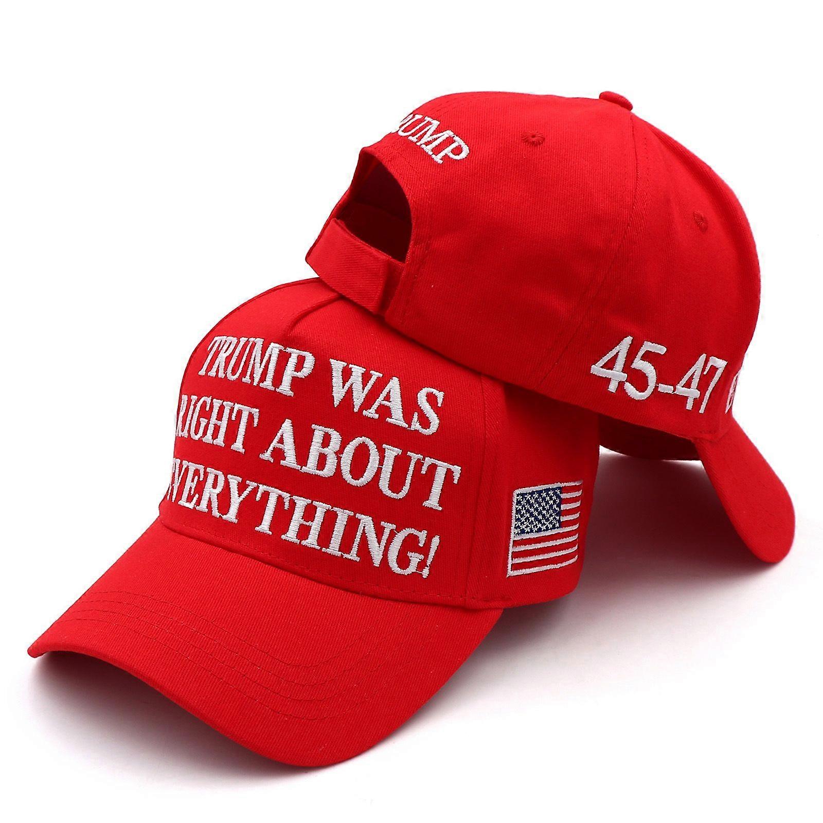 New baseball cap: Trump is right! Embroidered American flag baseball cap MAGA