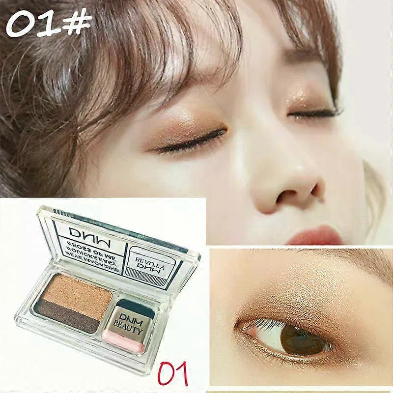 lazy two-tone gradient pearlescent eyeshadow earth color non-smudge waterproof eyeshadow