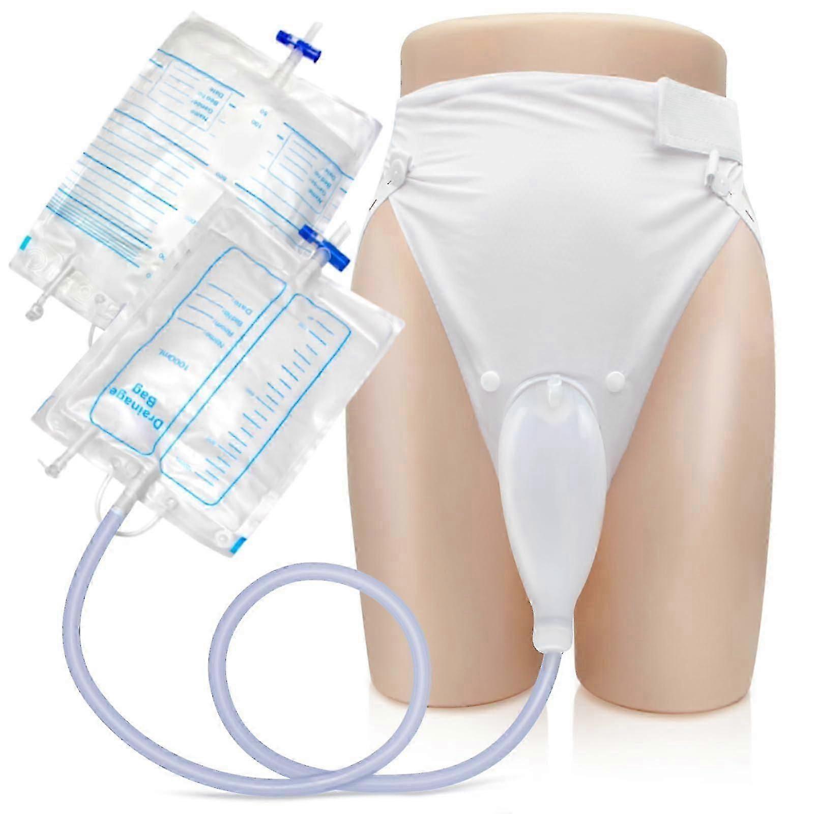 1000ml/2000ml Wearable Urine Bag with Catheter - Medical Grade Collection System for Bedridden Patients