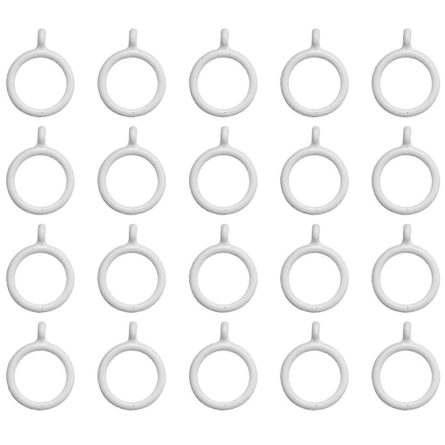 White Plastic Curtain Rings