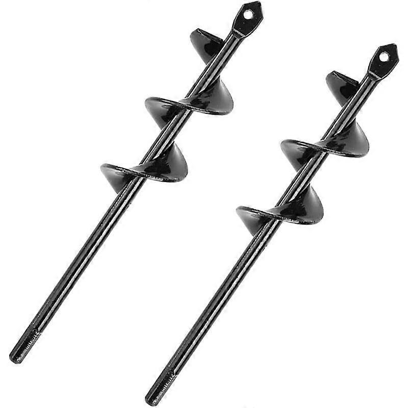 2 Pcs Auger Drill Bits, Non-Slip Spiral Plant Auger Drill Bits for Garden Plants