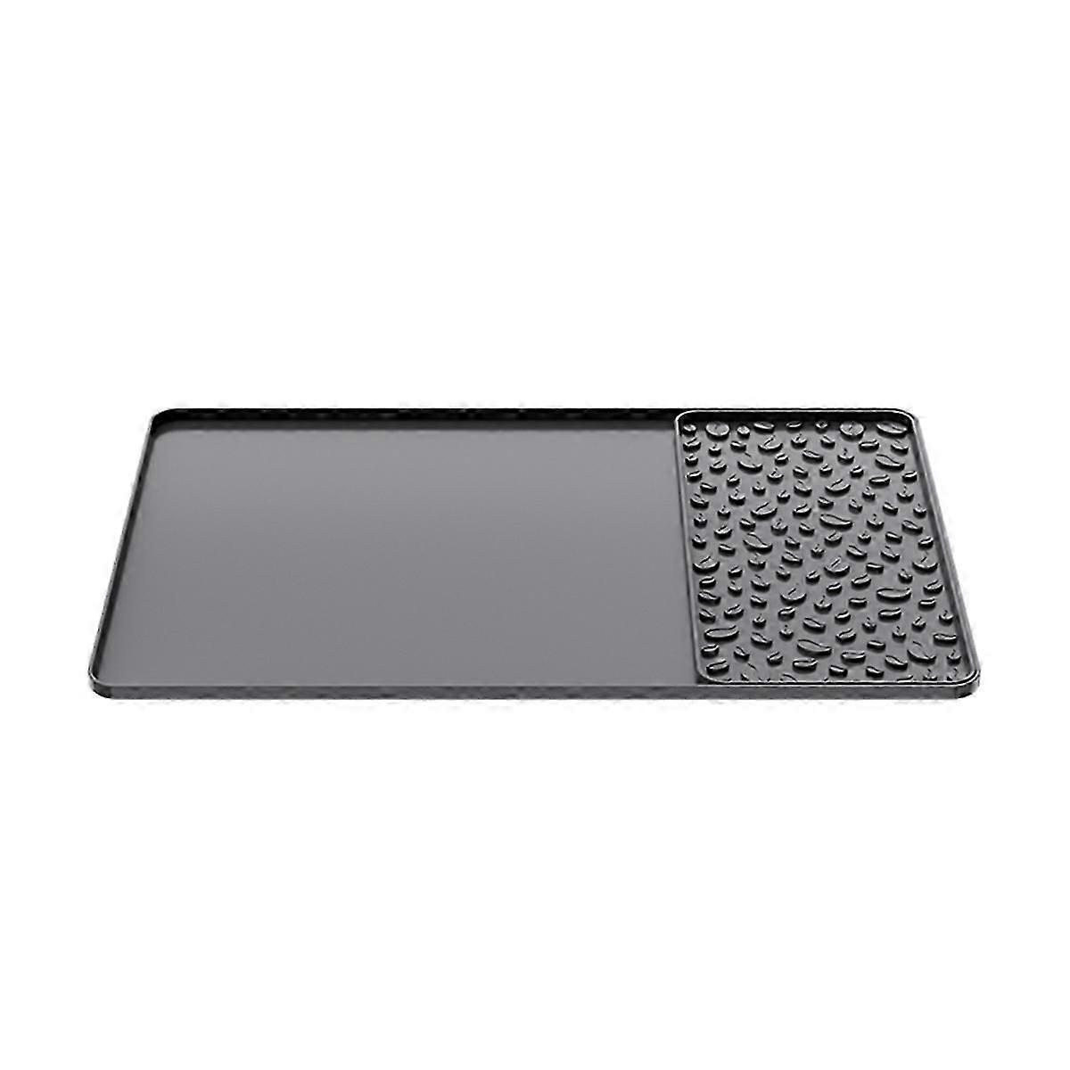Silicone Coffee Mat 15.75x23.6Inch Coffee Bar Mat with Detachable Dish Drying Mat Raised Spill Proo