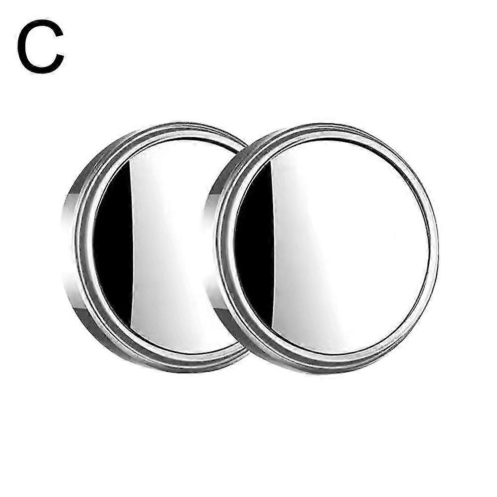 25-26 2Pcs Blind Spot Mirror Round HD Glass Convex 360° Side Rear View Mirror for Car