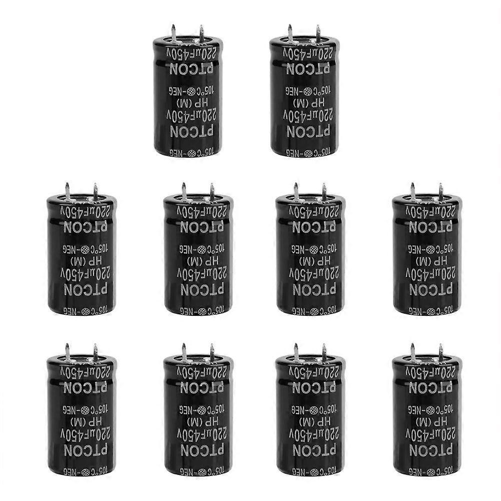 10Pcs 450V 220uF Radial Electrolytic Capacitor Set Electronic Component Kit 25x40mm