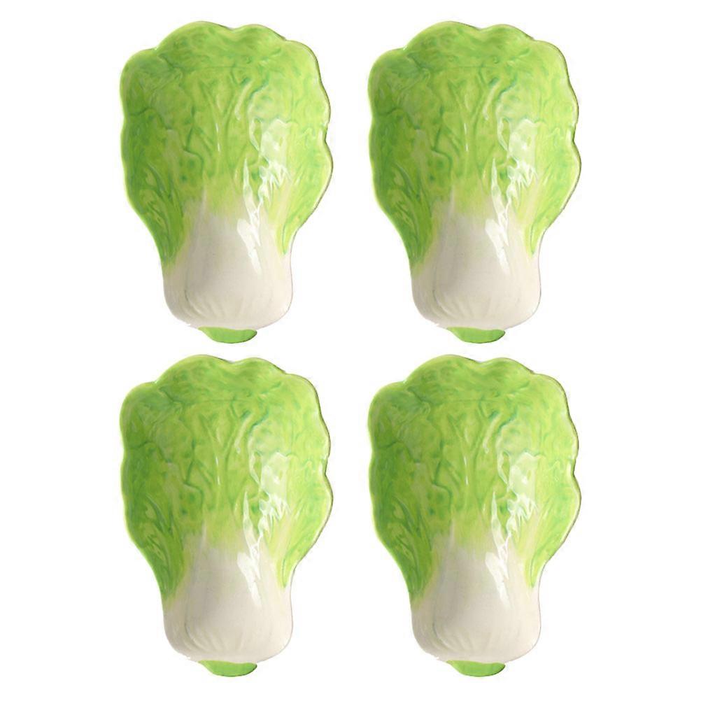 Cabbage Design Ceramic Dipping Dishes for Kitchen Use 4Pcs Set