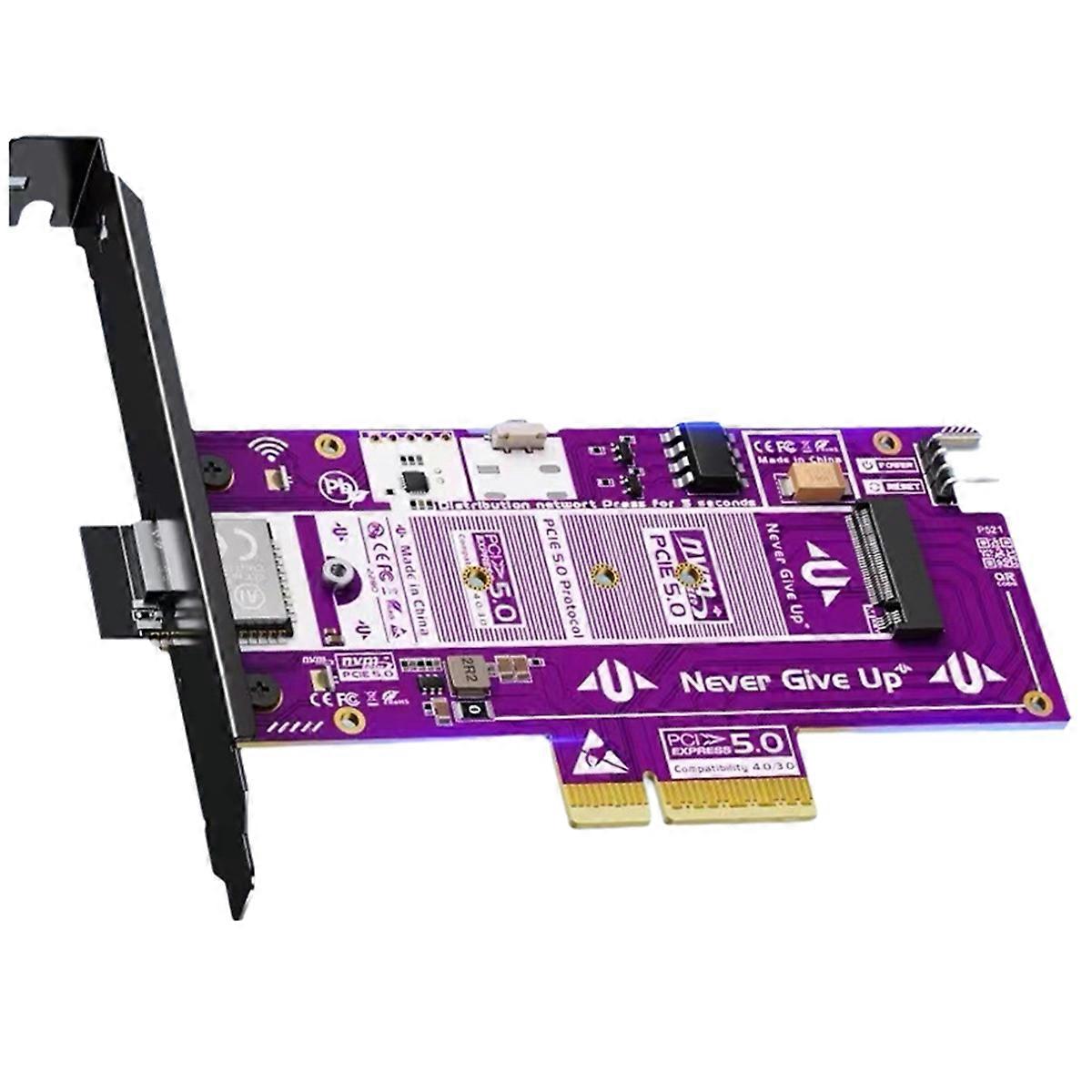 PCIE 5.0 to M2 Adapter Card Computer Remote Startup Card 128Gbps PCIE 5.0 X4 to M2 NVMe Adapter Car