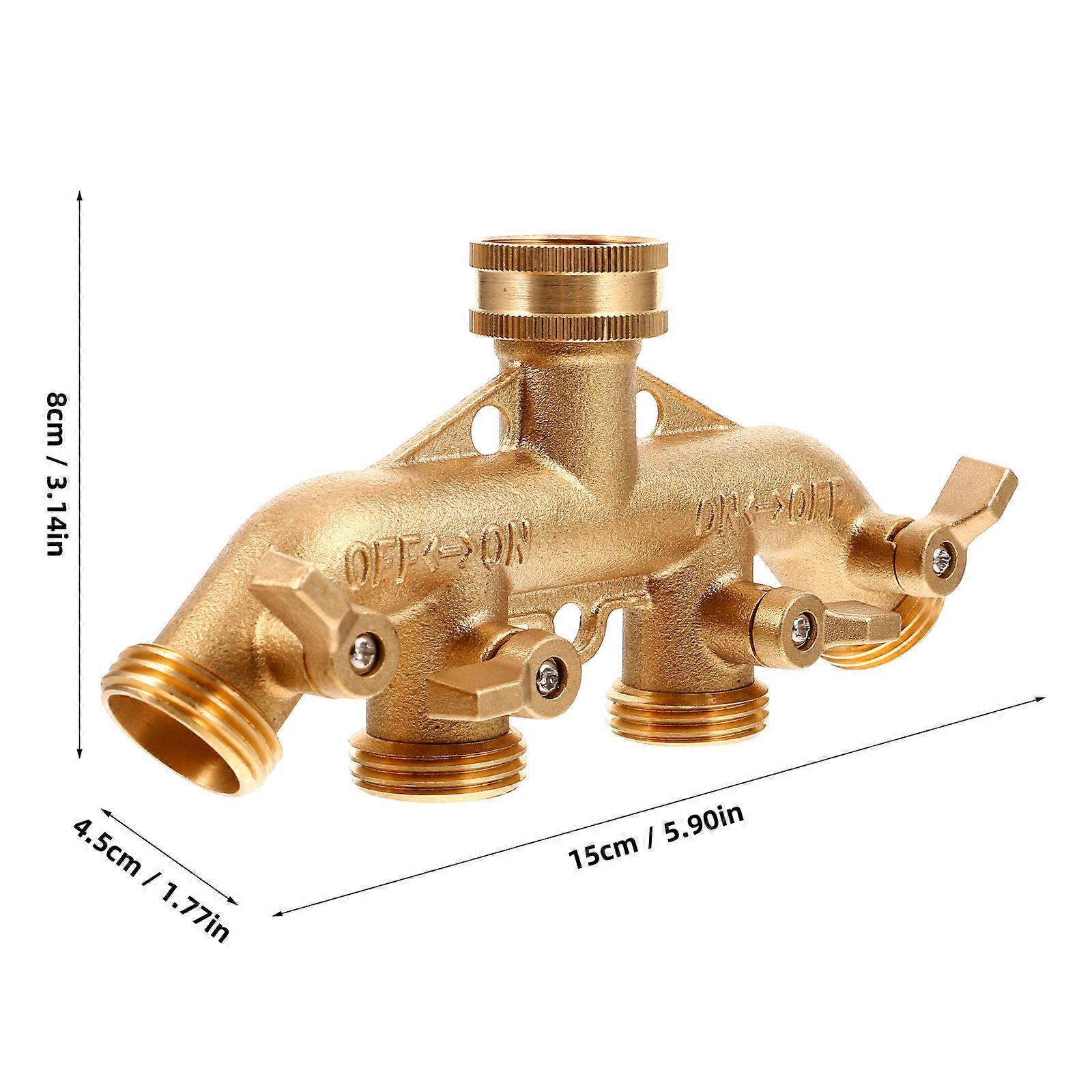 Adjustable Garden Hose Splitter Brass Connector 3Sets for Watering