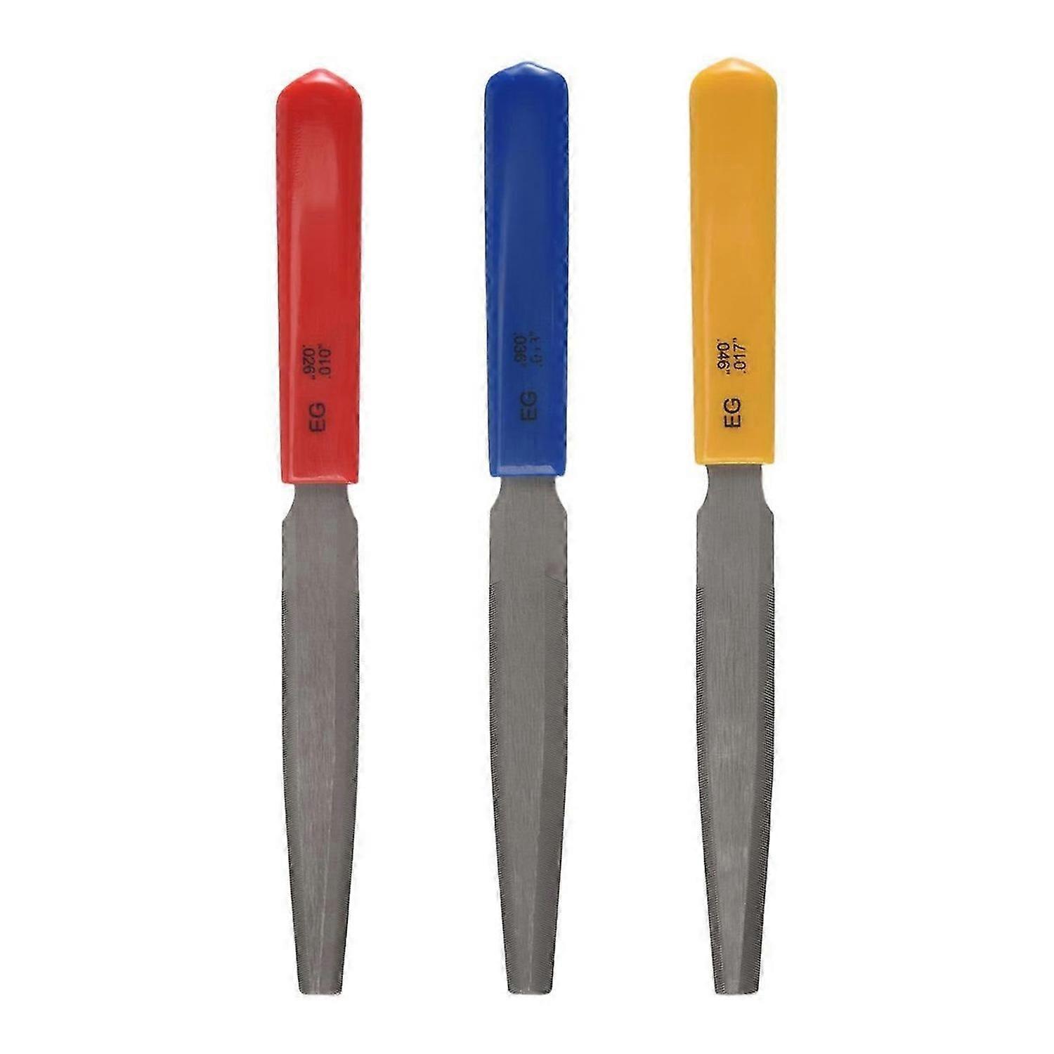 3Pieces Tapered Guitar Nut File Nut Slotted File Set Double Edge Wire File Electric Guitar Wire Tool