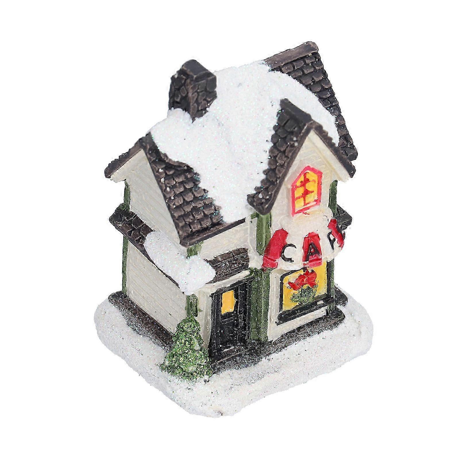 LED Christmas Resin Light House Battery Operated - Christmas Village Decor