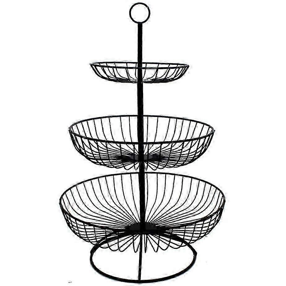 Hedelmäkori 3-tasoinen metallinen hedelmäkuppi vihanneshedelmäkakku näyttöteline
