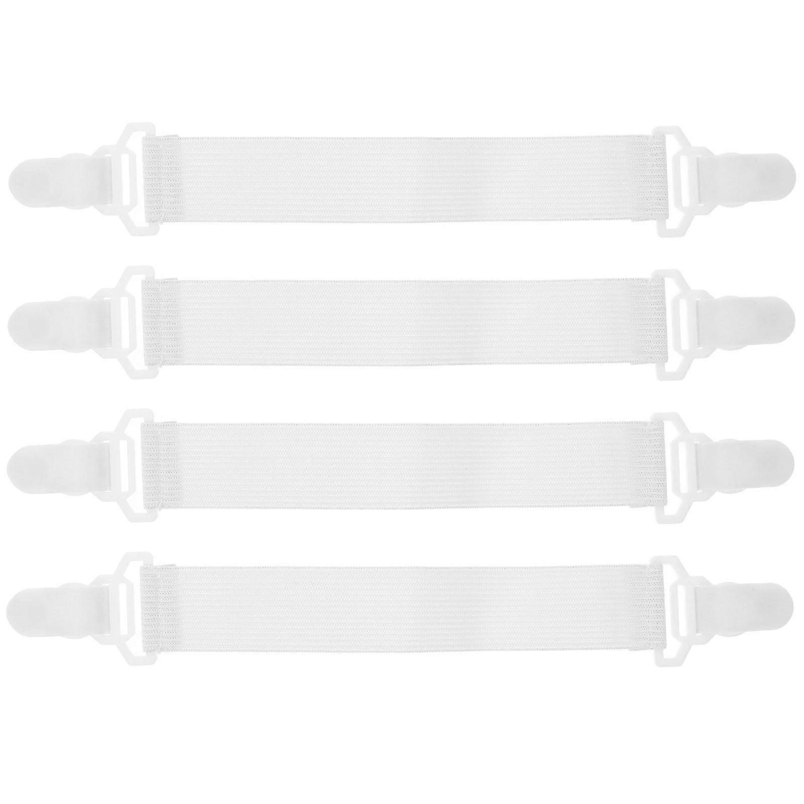 Elastic Garters Bed Sheet Grippers with Durable Plastic Clips and Rubber Button Hooks for Secure Bedding Fastening and Wrinkle-Free Mattress Covers