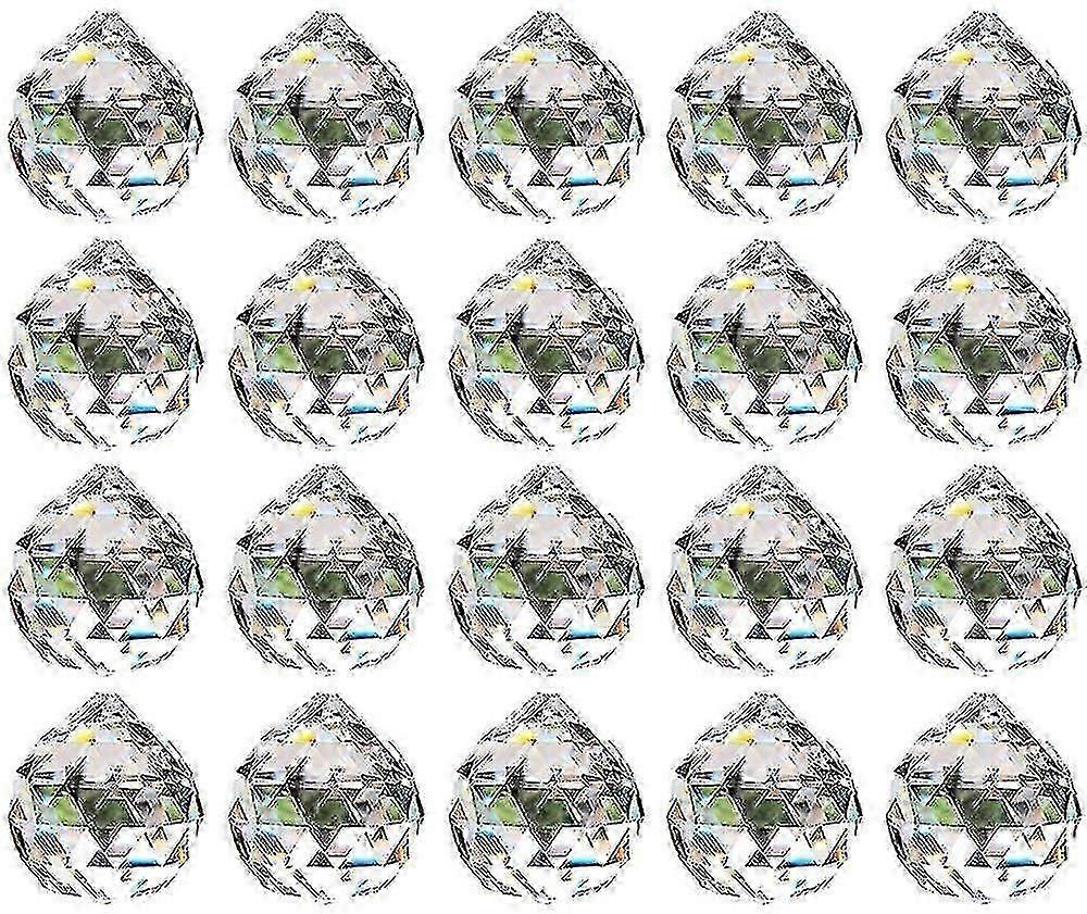 20mmクリアクリスタルボールプリズム - 天井のための20個のハンギングペンダントサンキャッチャー