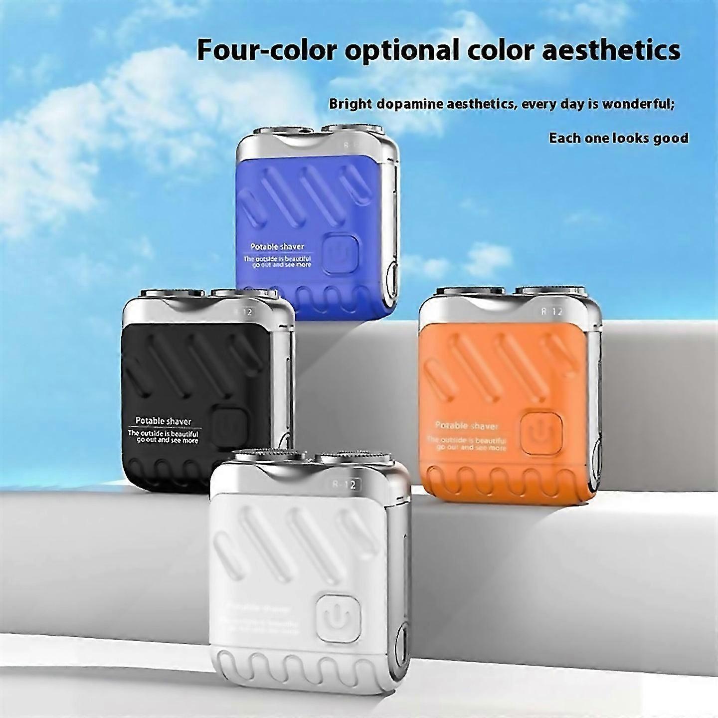 For Rechargeable Electric Double Ring Magnetic Beard Shaver Blue