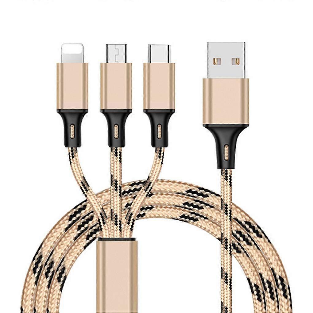 1.2m 3 in 1 TYPE-C for Micro USB for 8PIN Charging Data Cable Line 2.8A Data Cord Replacement Phone Data Wire Cord