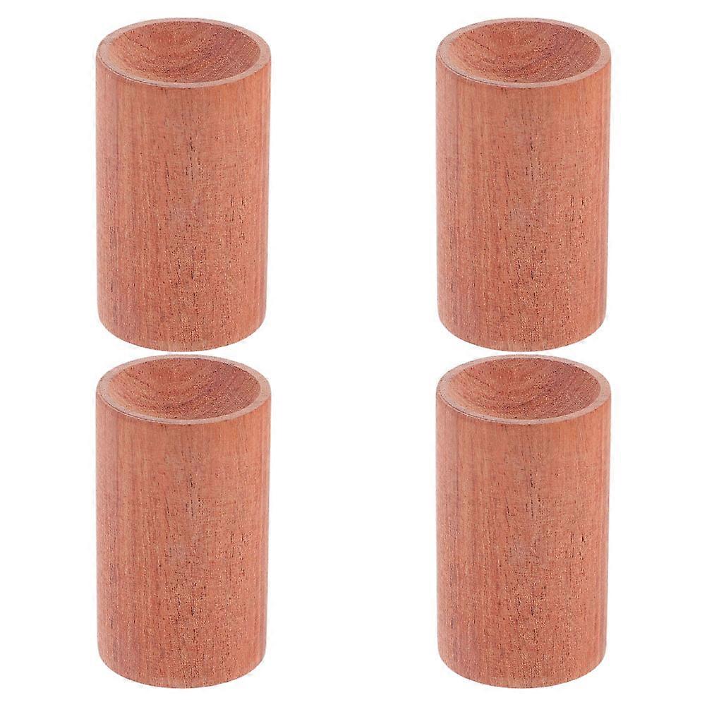 Essential Oil Bottle Display Pillars Mini Cylinder Stands for 4Pcs Brown