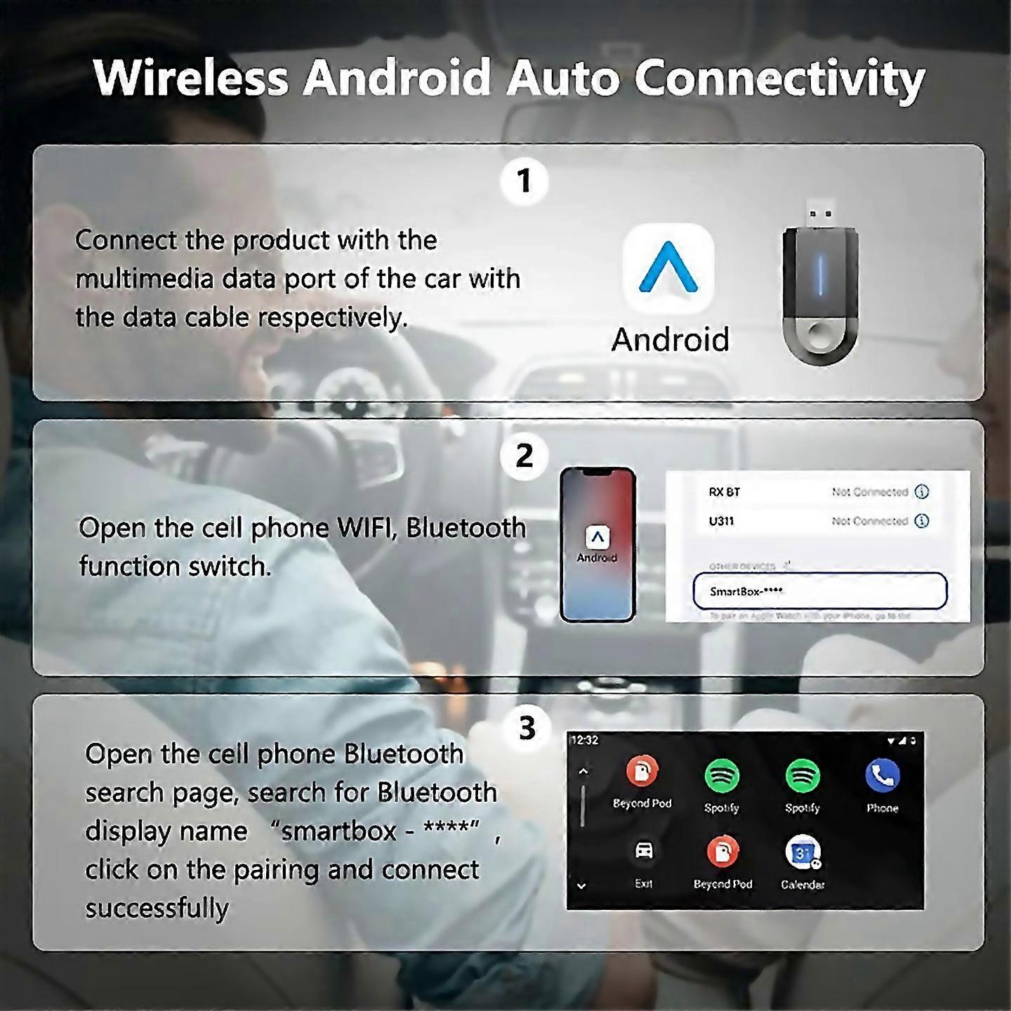 For New Mini Wireless Carplay Android Auto Wireless Adapter