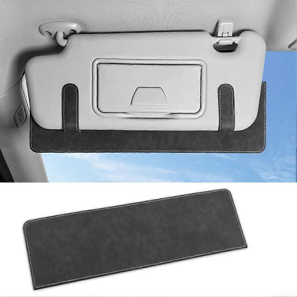 Leather Sunshade for Cars Large Coverage Antiglare Protection Foldable and Adjustable Fits Various Window Shapes Black
