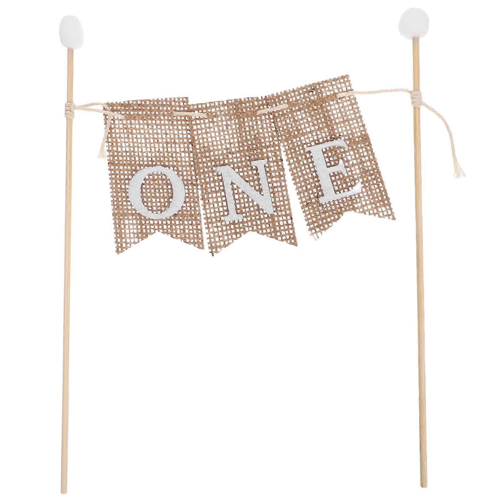 3pcs First Birthday Cake Banner: Miniature Bunting For 1st Birthday Party Decorations - Cake Topper - One Year Flag - Easy To Install And Reuse