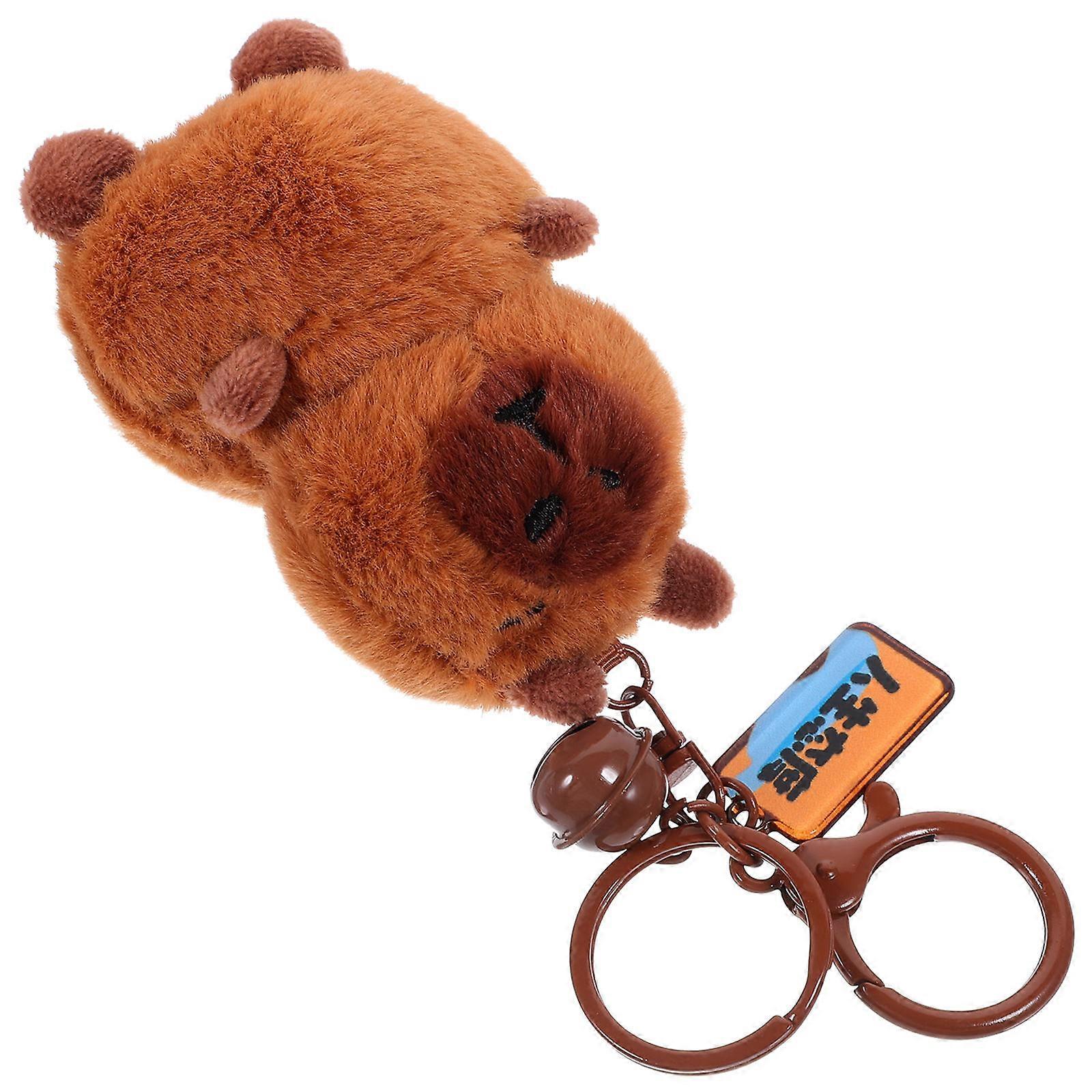 2Pcs Plush Pendants for Stroller Use Brown Plush Keychain