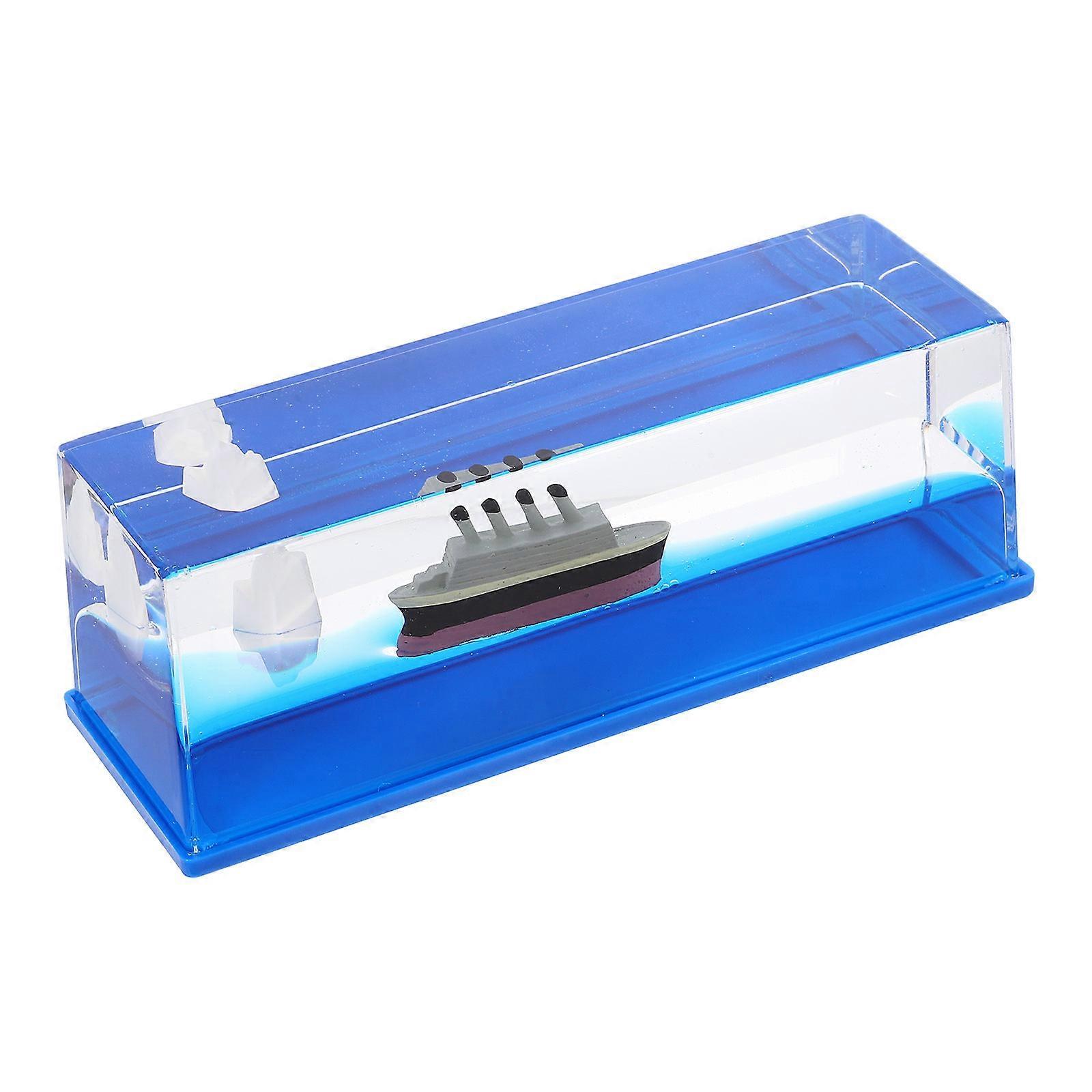 Cruise Ship Model Fluid Drift Bottle for Decoration 3Pcs Desktop Ornament Set