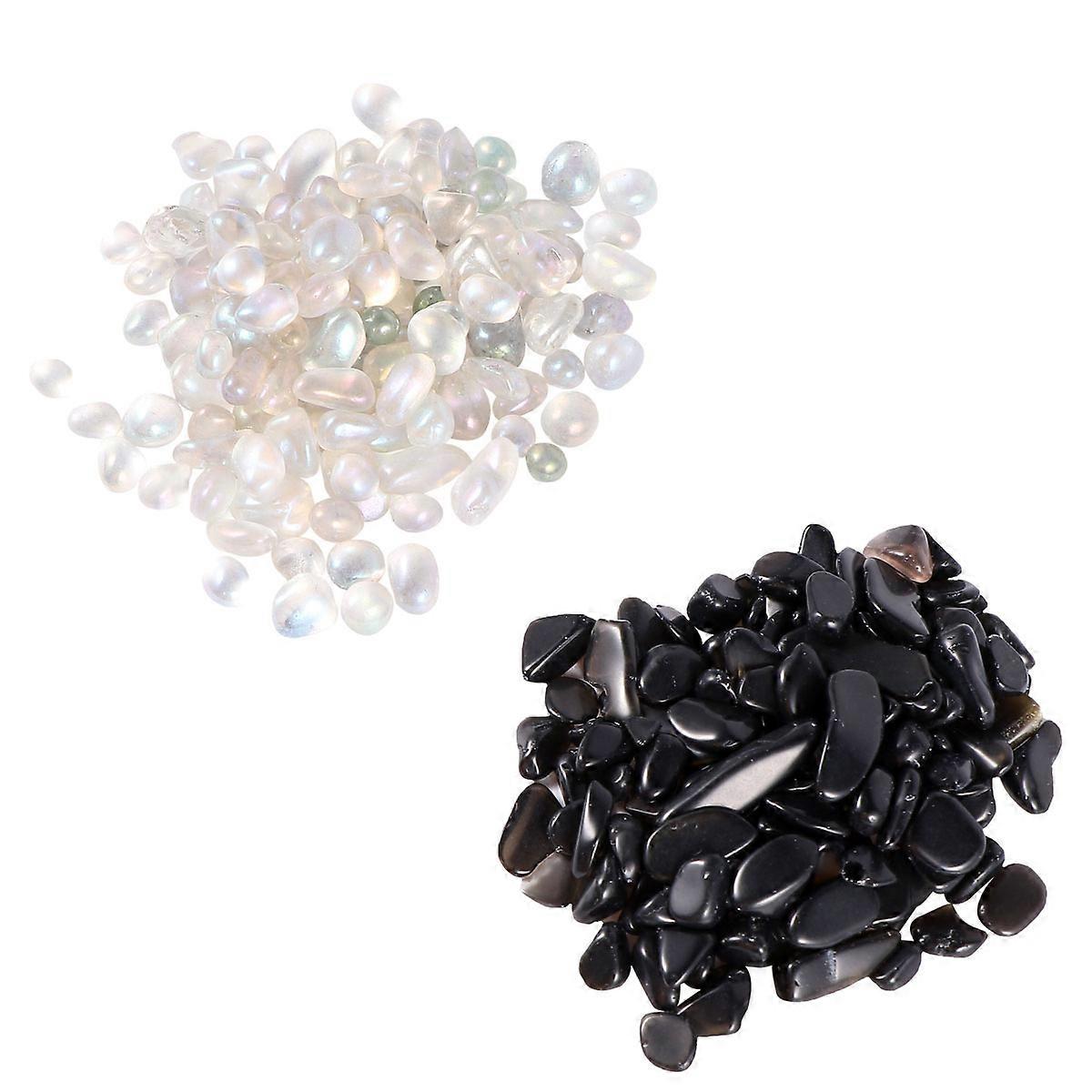 Moonlight Coloured Stone Crystal Chips Stones For Fish Tank Aquarium Decorative Use Easy To Wash 2Pack