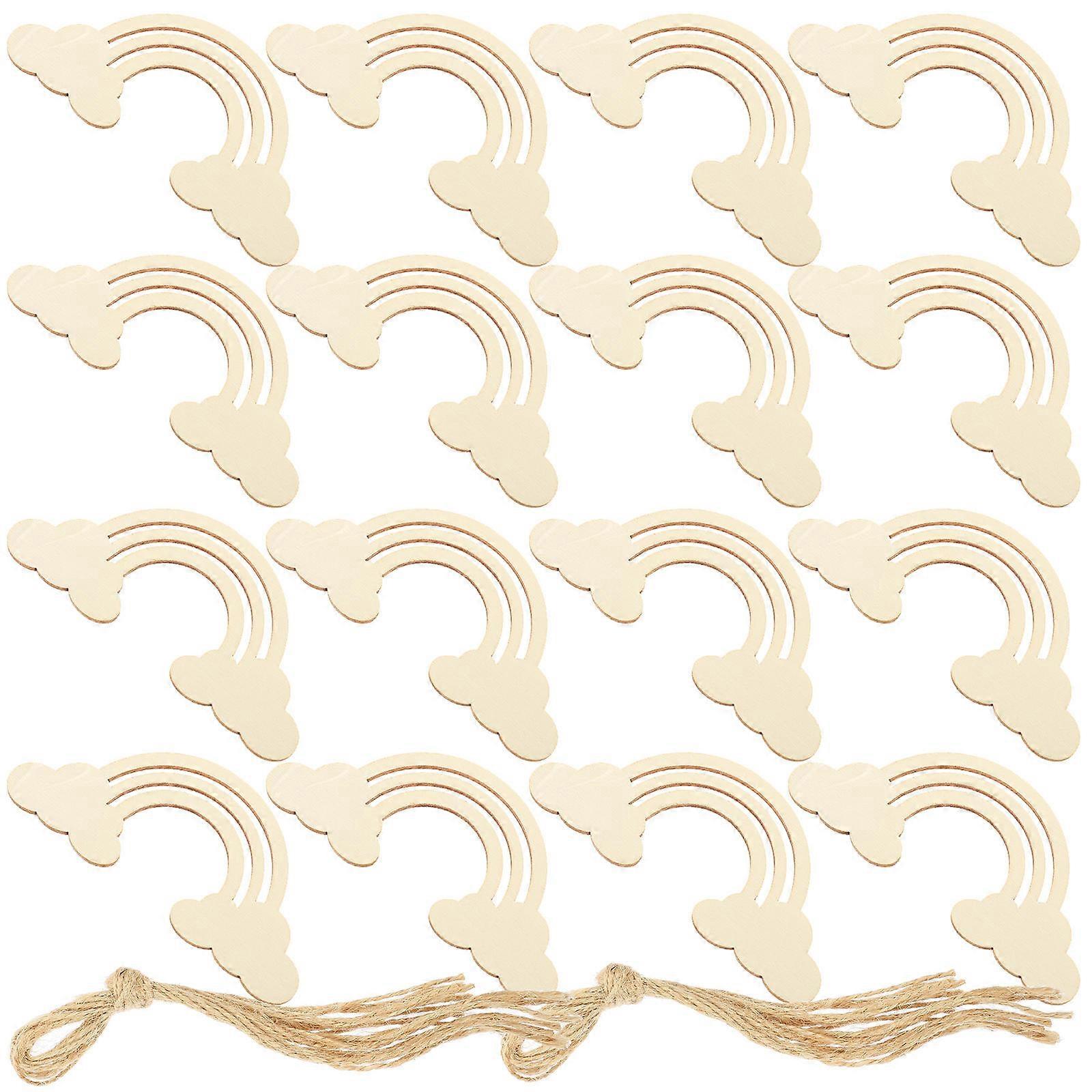 1Set Unfinished Wooden Rainbow Slices For DIY Projects And Church Displays 0.2X4.8X10CM Safe For Children