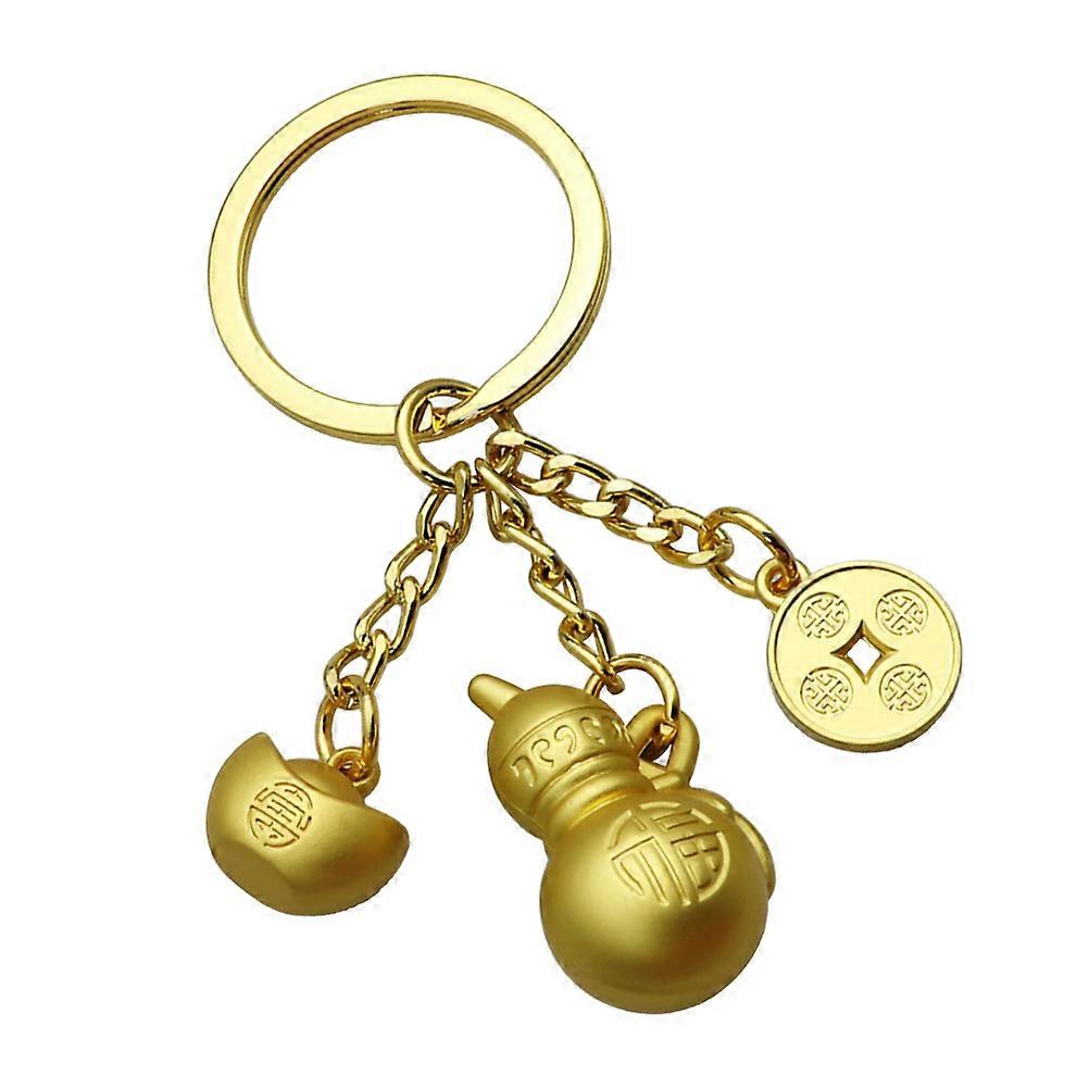 Gourd Shaped Keychain 1Pc Auspicious Design Everyday Use Golden Decorative Bag Pendant Key Decoration