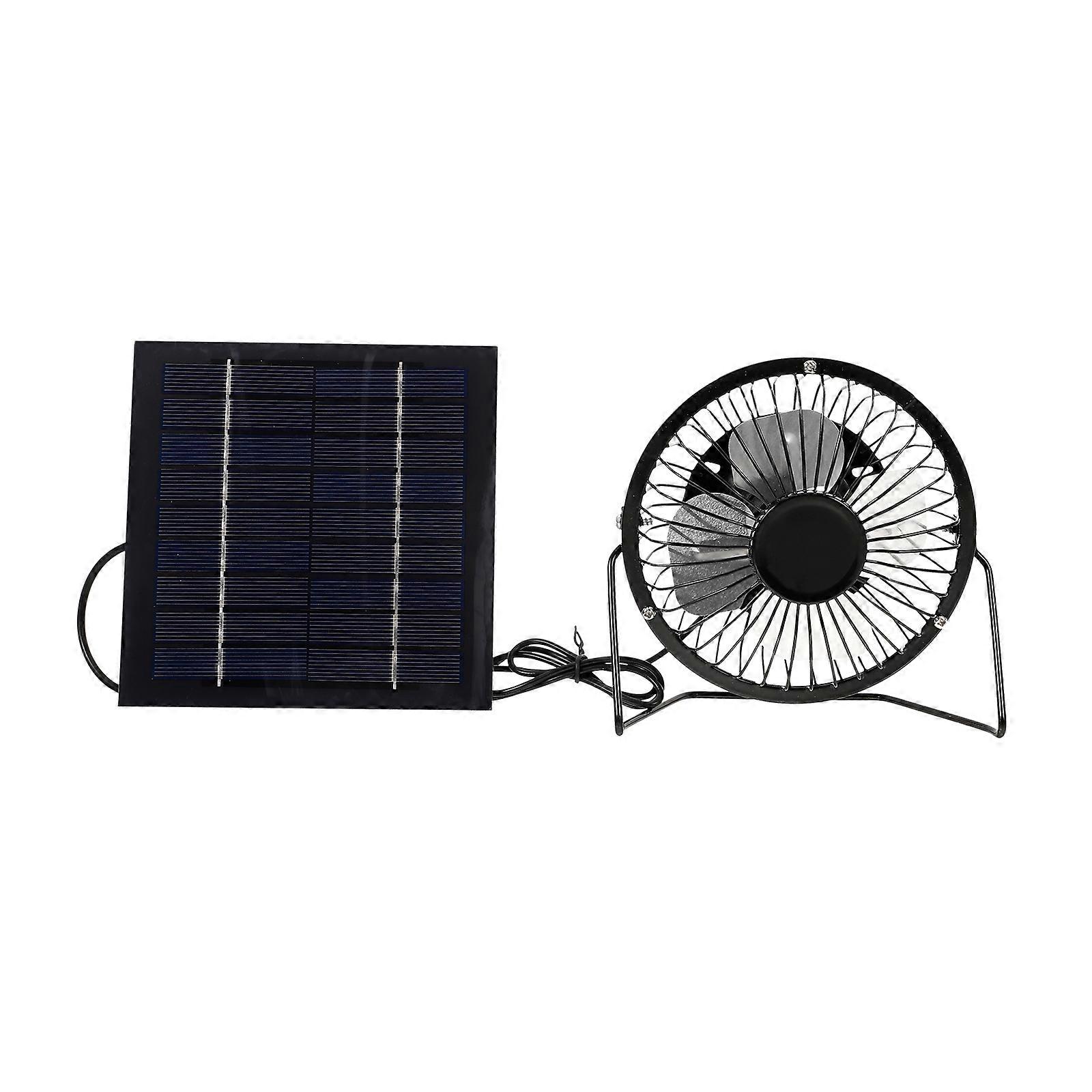 Rectangular Solar Fan 4 Set Ideal For Car Outdoor Summer With Black Cooling Function Lightweight Material