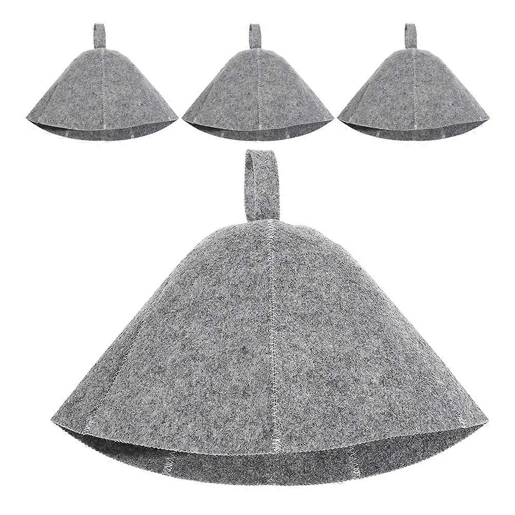 Bathing Caps Sauna Hat Felt Material Quick Absorption Simple Design Suitable For Home Gyms 4Pcs