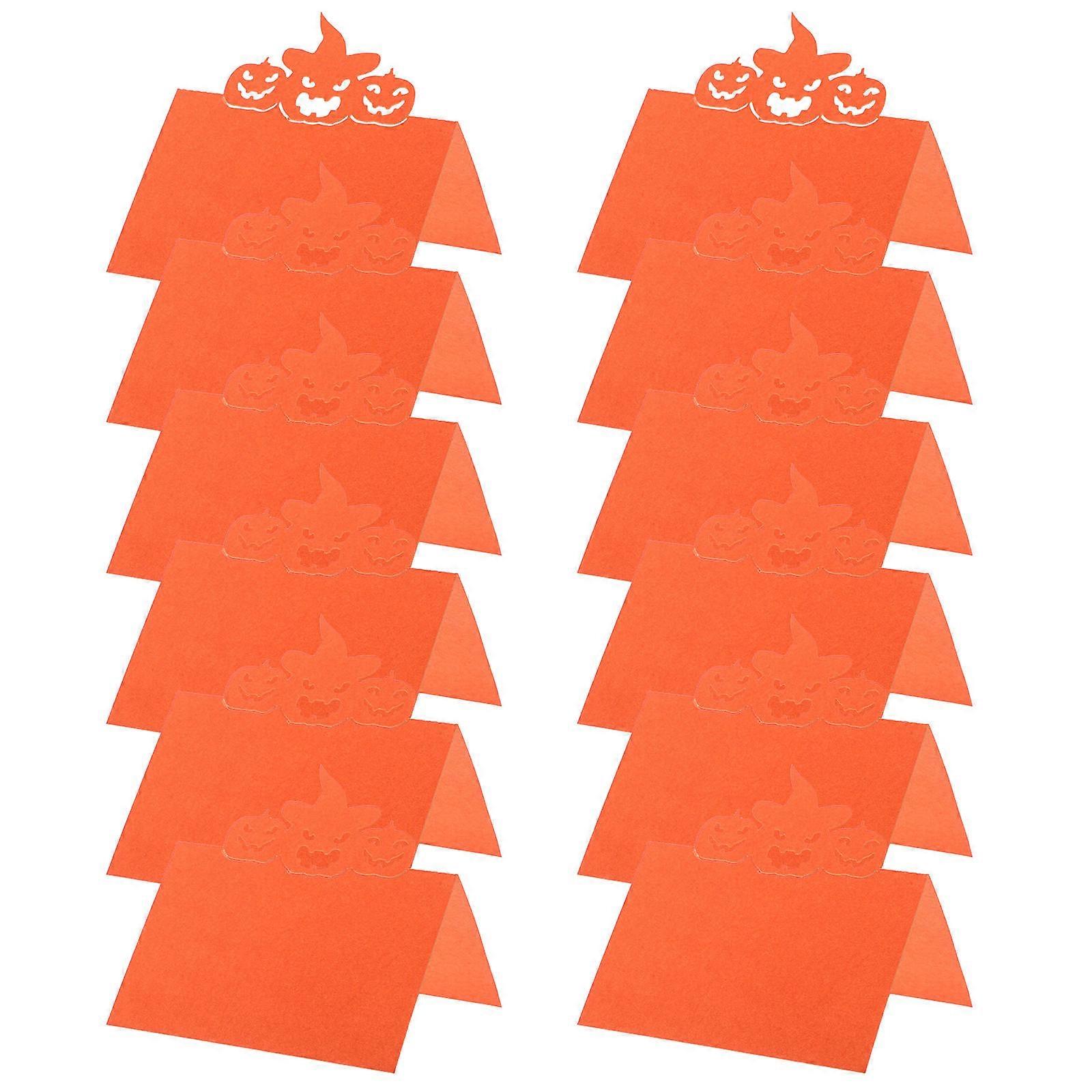 Rustic Halloween Name Tags for Dinner Party Use with 150Pcs Pumpkin Design