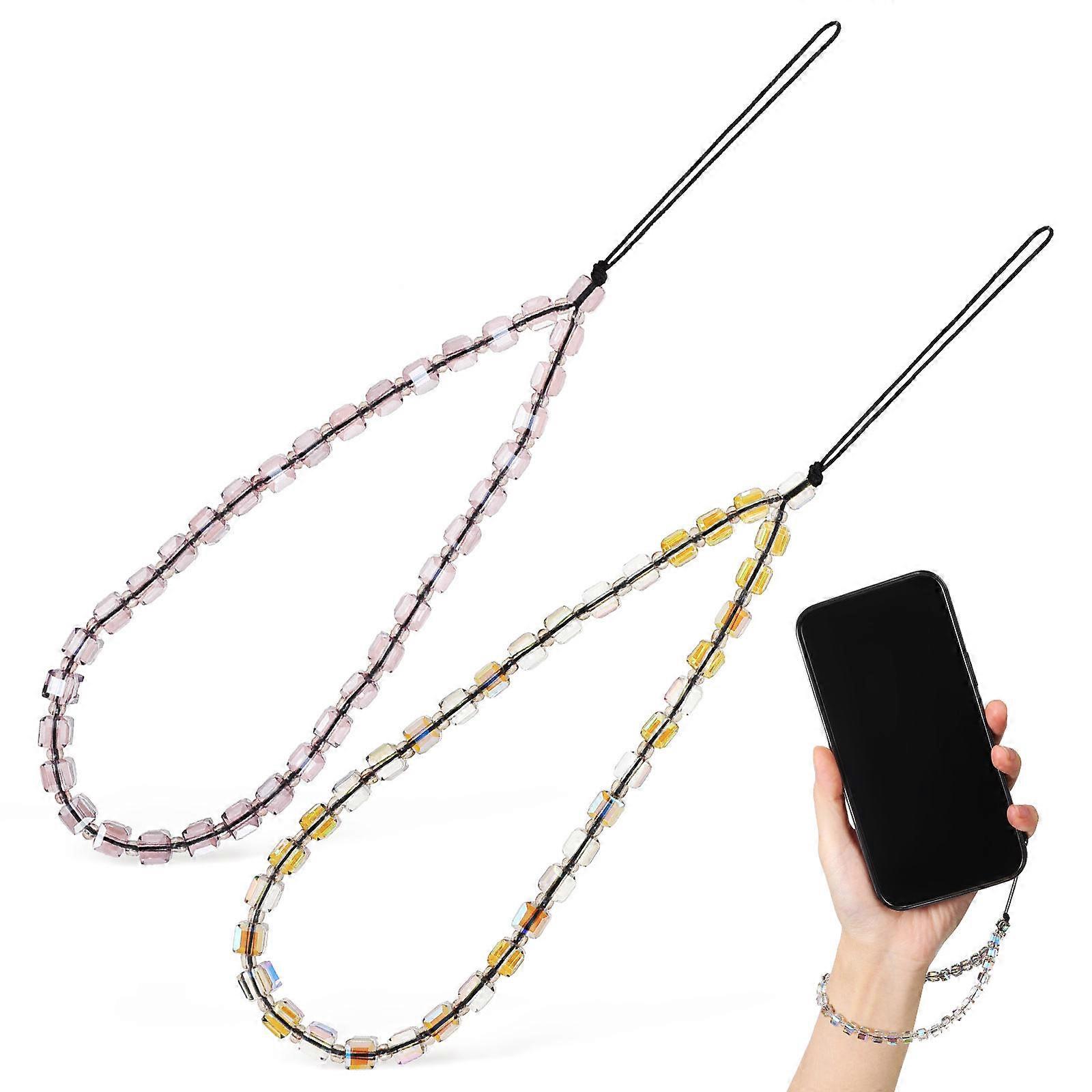 Beaded Phone Strap Mobile Phone Chain for Anti-Lost 4Pcs Assorted Color