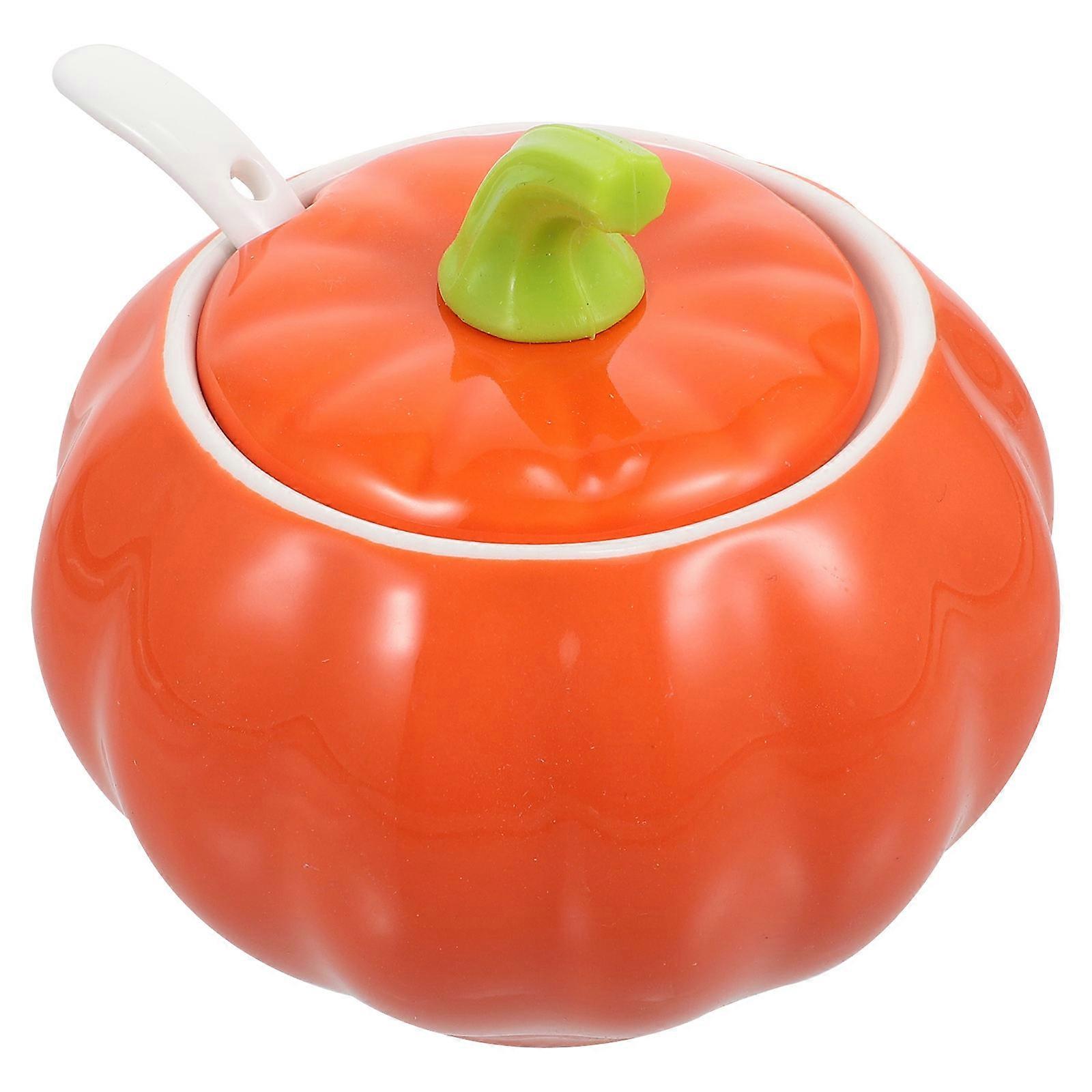 Orange Condiment Jar Spice Storage Can for 5Pcs Household Use