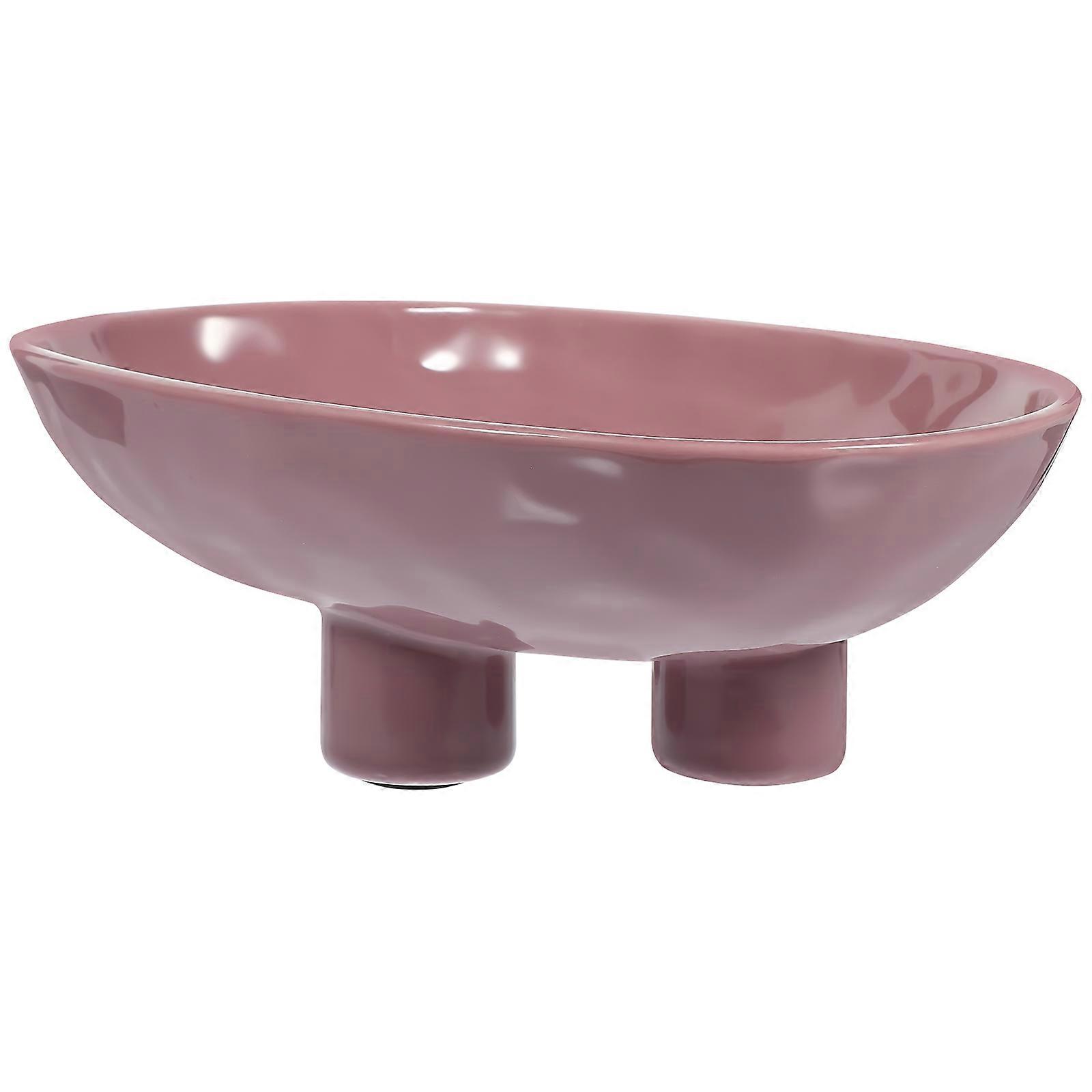 Ceramic Serving Tray Pink for Food Display 2Pcs Decorative Snack Dish