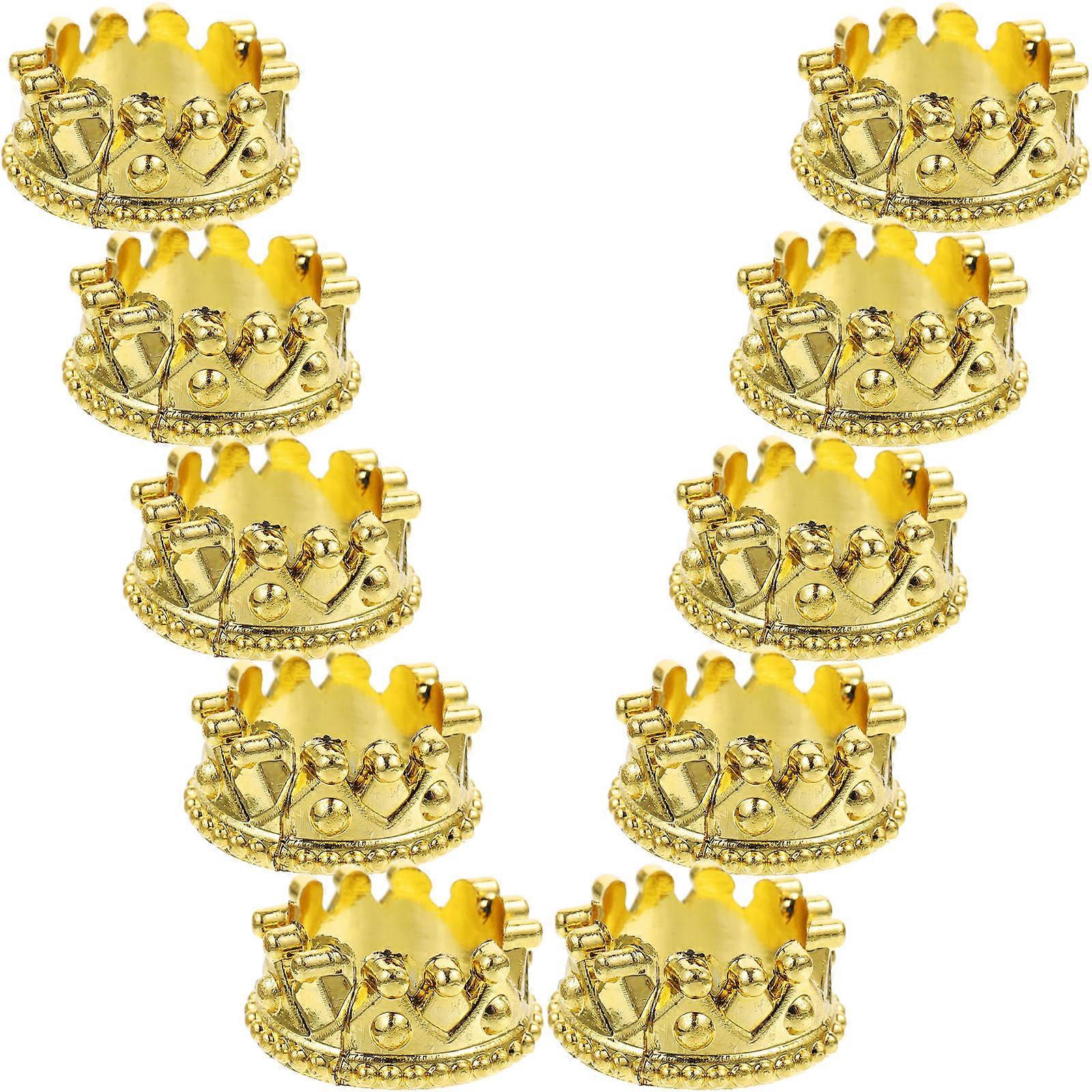 Diy Charm Small Pendant Crown Embellishment For Craft Projects Daily Life 10Pcs Golden 1.7X1.7X0.8cm