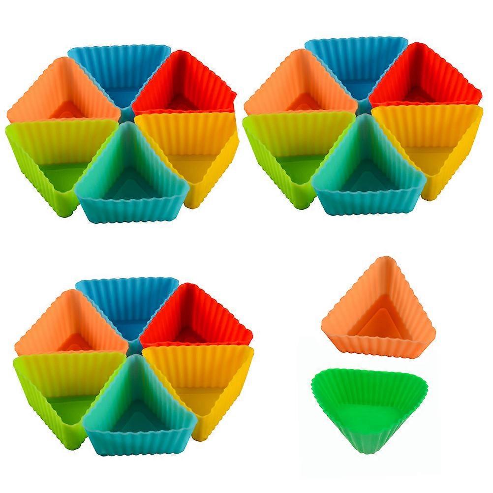 Cupcake Liners Mold Silicone Mini Baking Cup Triangle for Baking Use 60Pcs