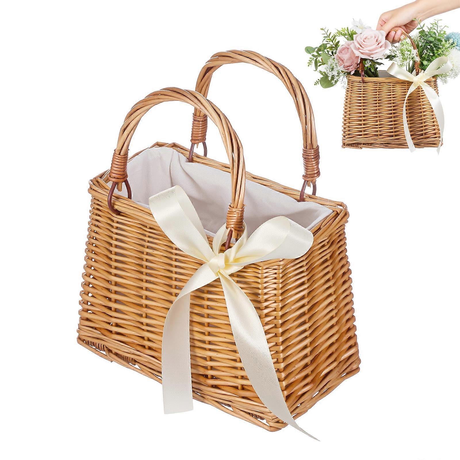 Small Rattan Woven Bag Storage Basket for Decorative Use 3Pcs