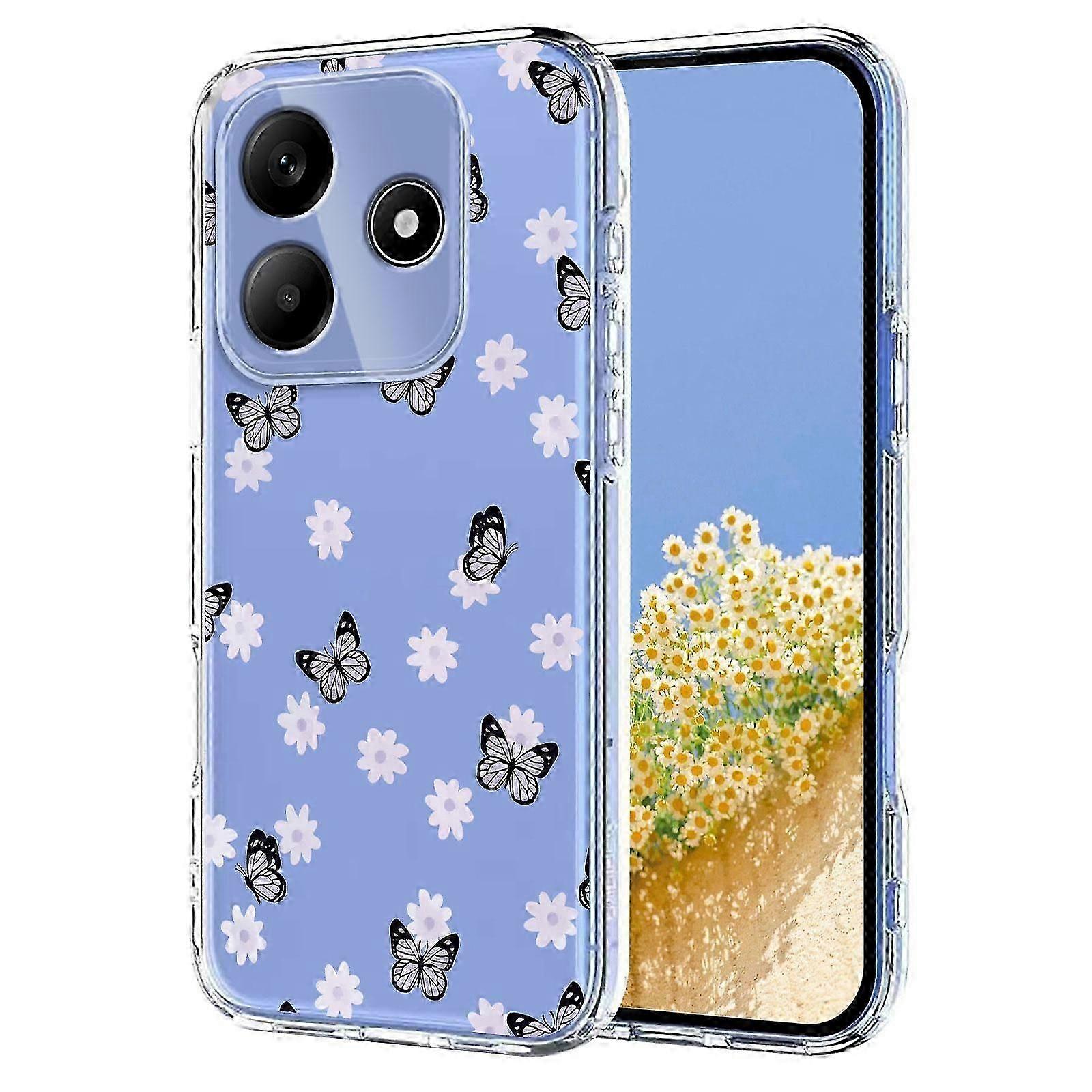Butterfly Pattern TPU Phone Case Compatible for Redmi Note
