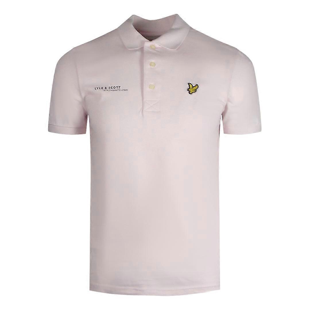 Lyle & Scott Co-Ordinates Print Tipped Collar Light Pink Polo Shirt