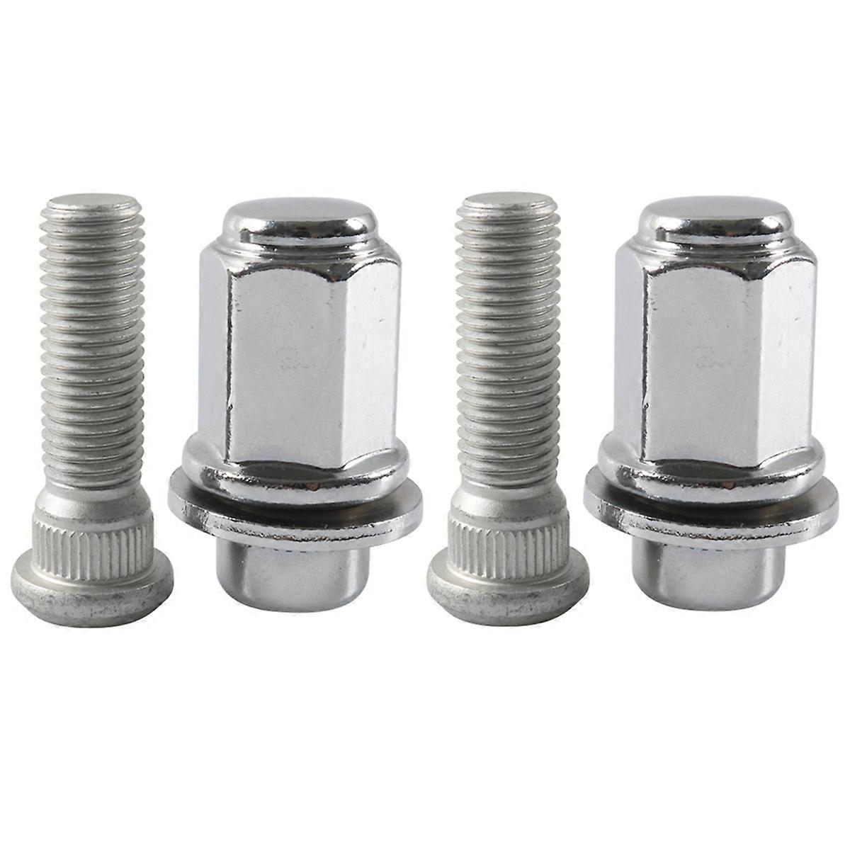 M12x1.50 Chrome Wheel Lug Stud Nut Set for 