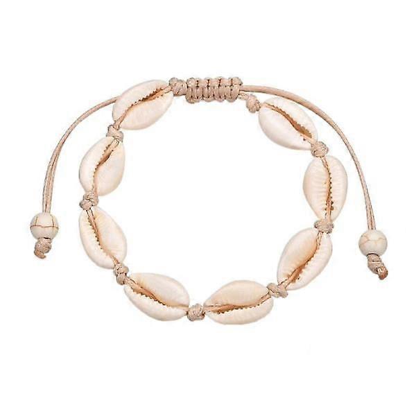 Adjustable Bracelet with white shells - white