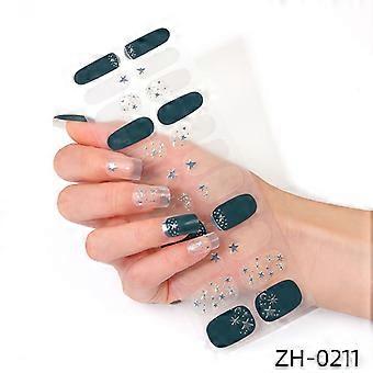 Valentinstag 22-Finger-Nagelkunstaufkleber Japanischer und koreanischer Nagellackfilm Nagelaufkleber 3D heißes Silberzwiebelpulver Nagelkunstaufkleber ZH-0211