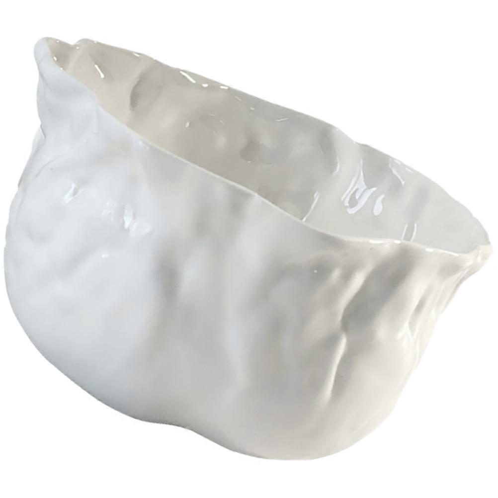 White Ceramic Tea Cup Wrinkle Design for Chinese Tea 5Pcs Set