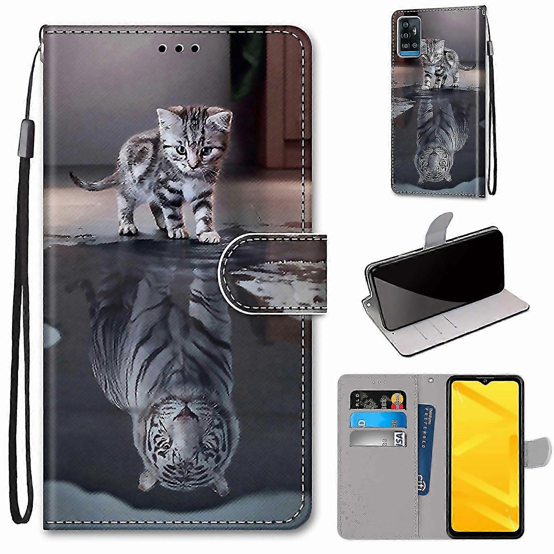 For Zte Blade A71 Coloured Drawing Cross Texture Horizontal Flip Pu Leather Case With Holder Card Sl