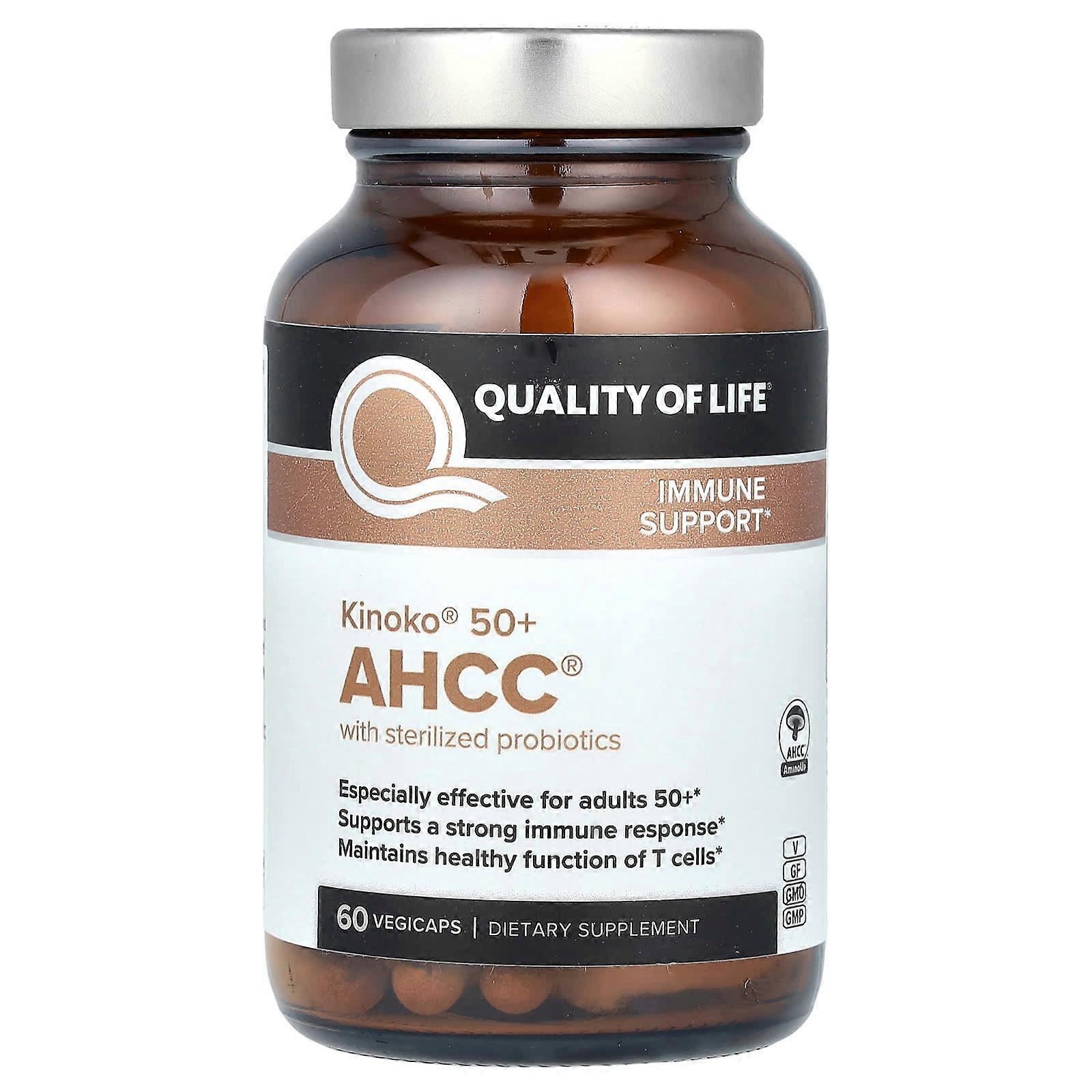 Kinoko 50+ AHCC with Sterilized Probiotics, 60 Vegicaps